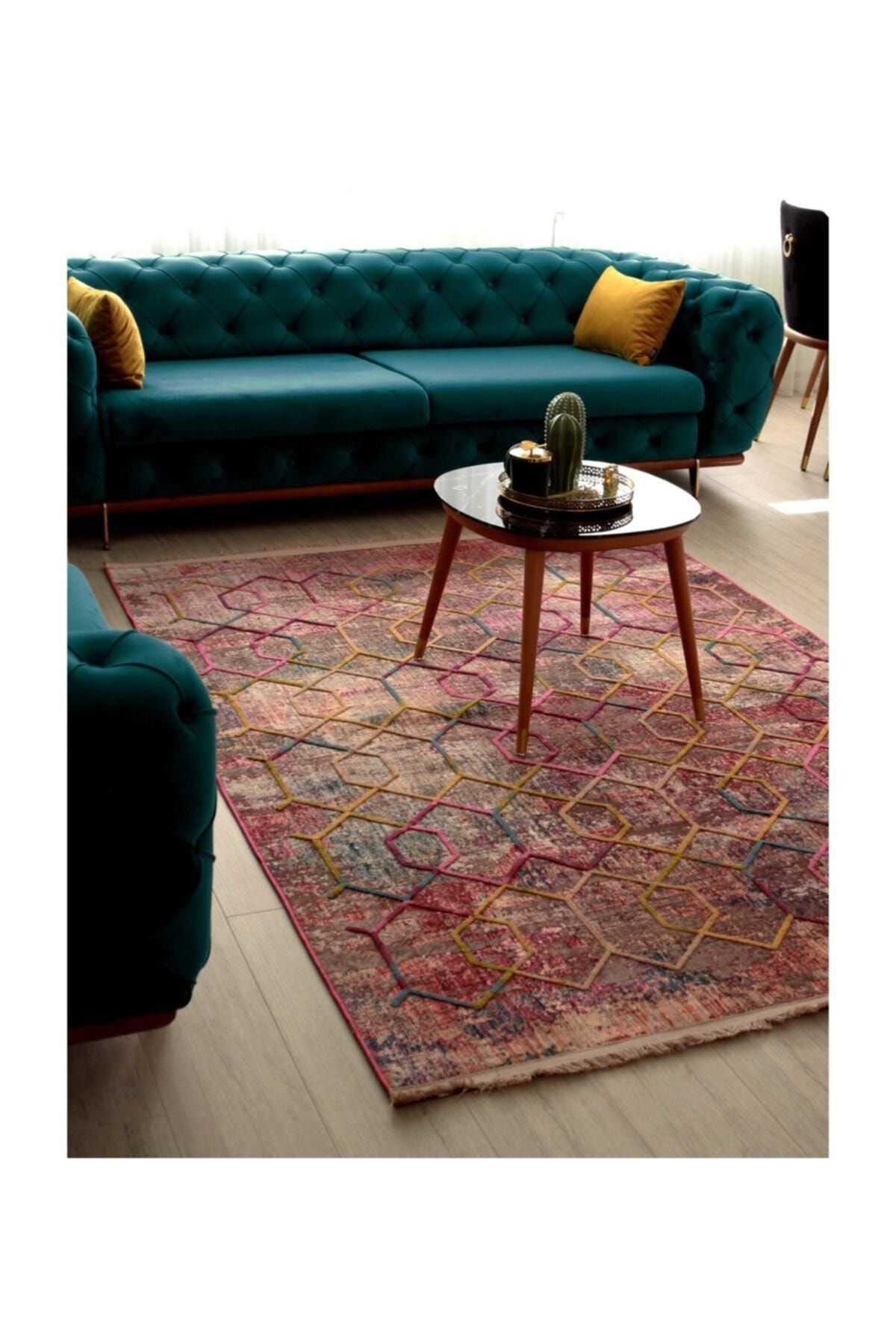 rugsmodern pastel tonlarda geometrik desen nakkas multy 803 hali fiyati yorumlari trendyol