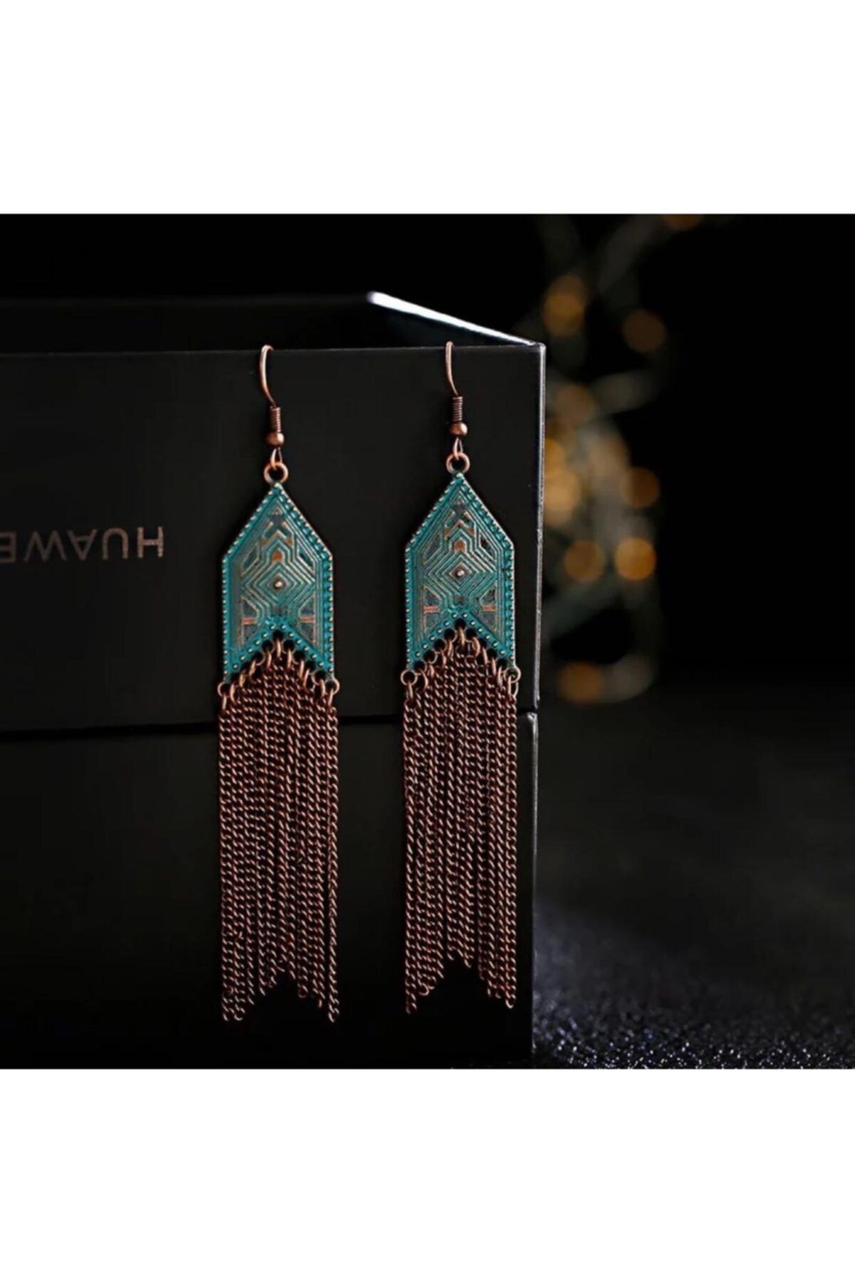 COCOSH TAKI Vintage Tarz Bohem Etnik Tarz Uzun Otantik Tasarım Küpe
