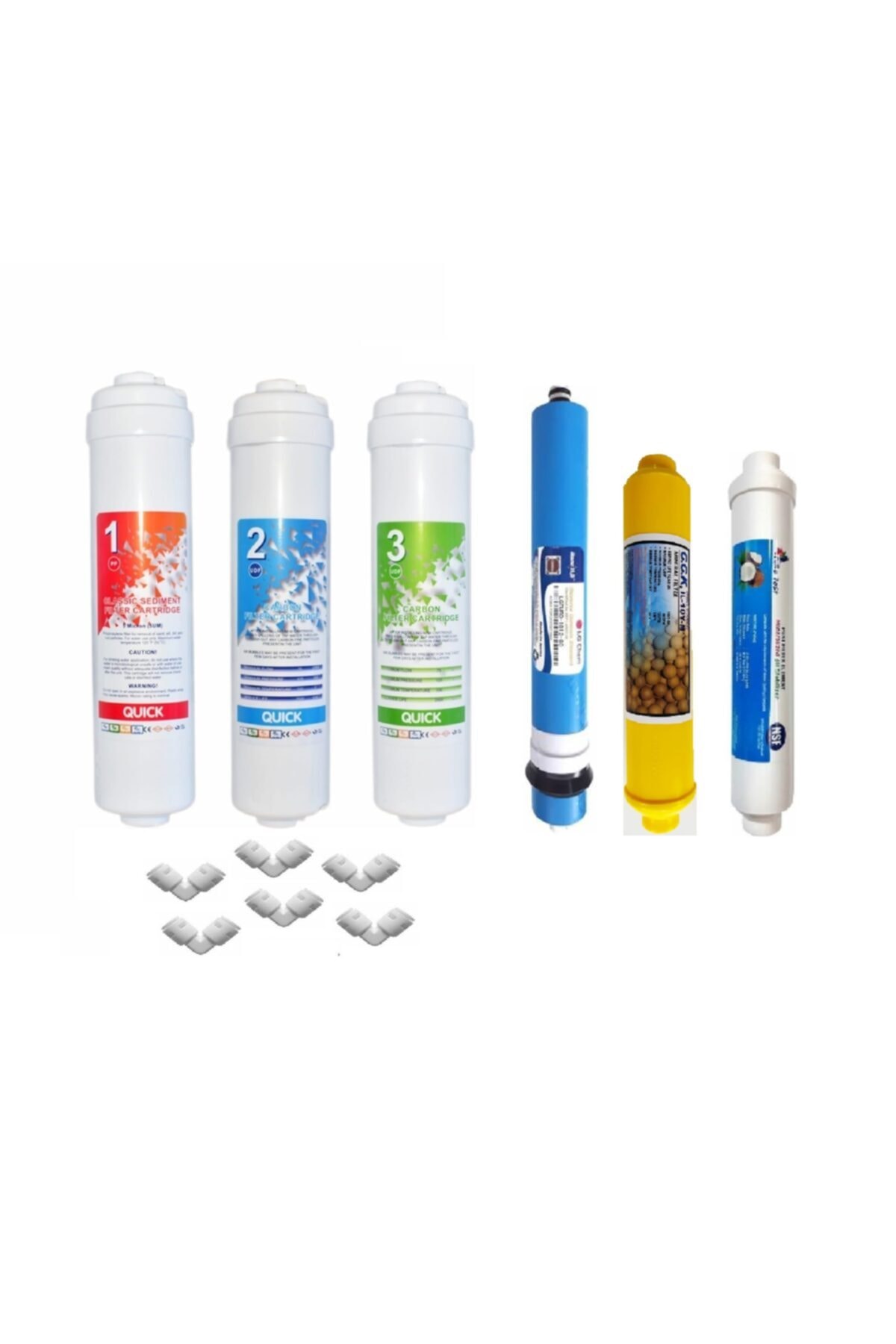 alkalinees Kapalı Kasa Su Arıtma Cihazı Için 80 Gpd Membranfiltre 6 Aşama Quick Filtre Seti