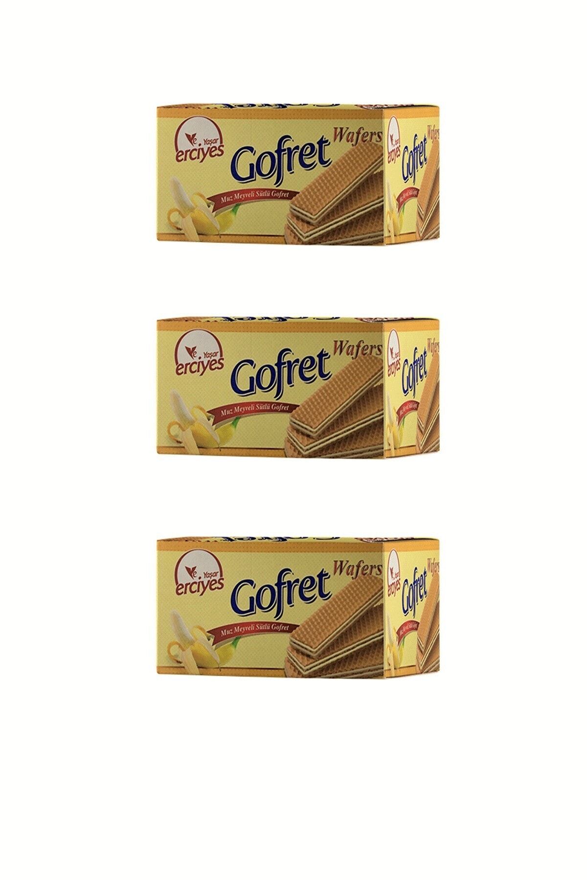 Yaşar Erciyes Muz Aromalı Sütlü Gofret 480gr *3 ( 3 Paket )