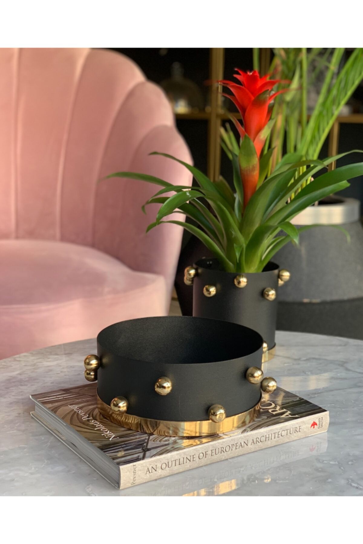 mar&more Gold Toplu Siyah Dekoratif Çanak 20cm