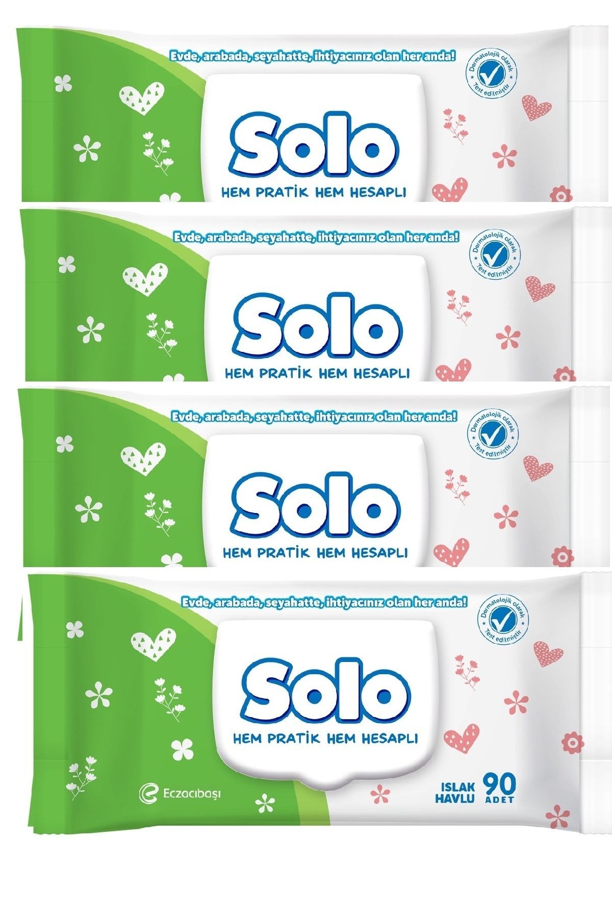 Solo Islak Havlu Kapaklı 90 Yp 4 Paket