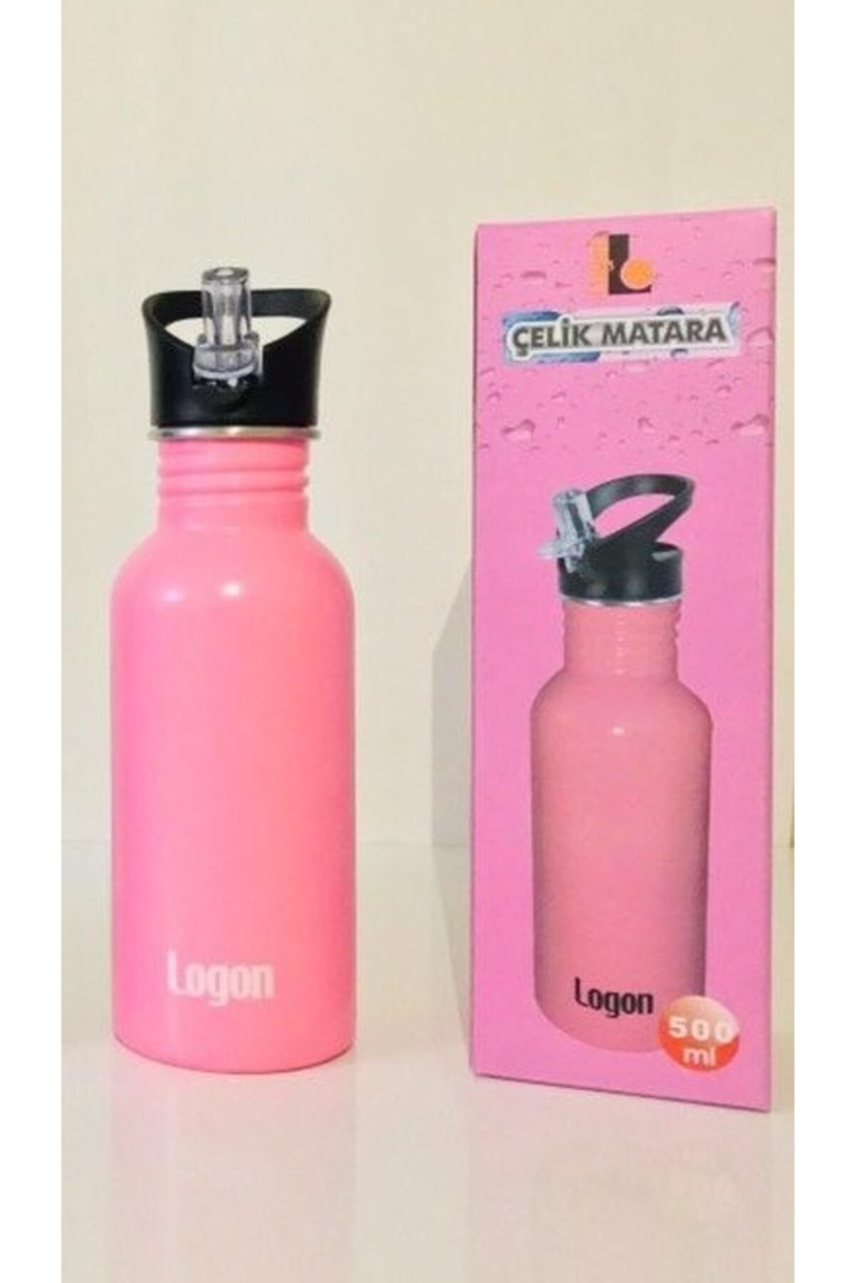 Logon L173 Pembe - 500 ml Pipetli Çelik Matara