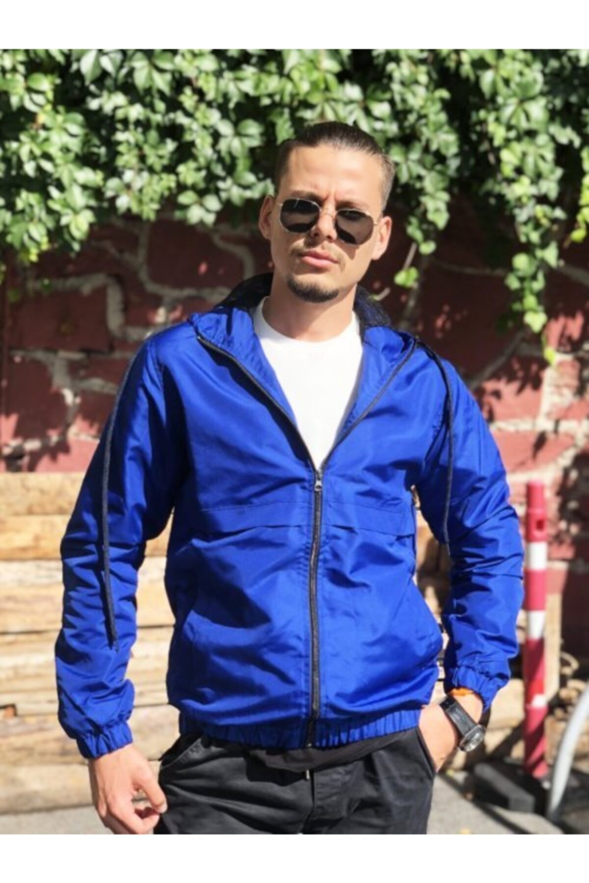 ayakuydur Erkek Mavi Mont/yağmurluk