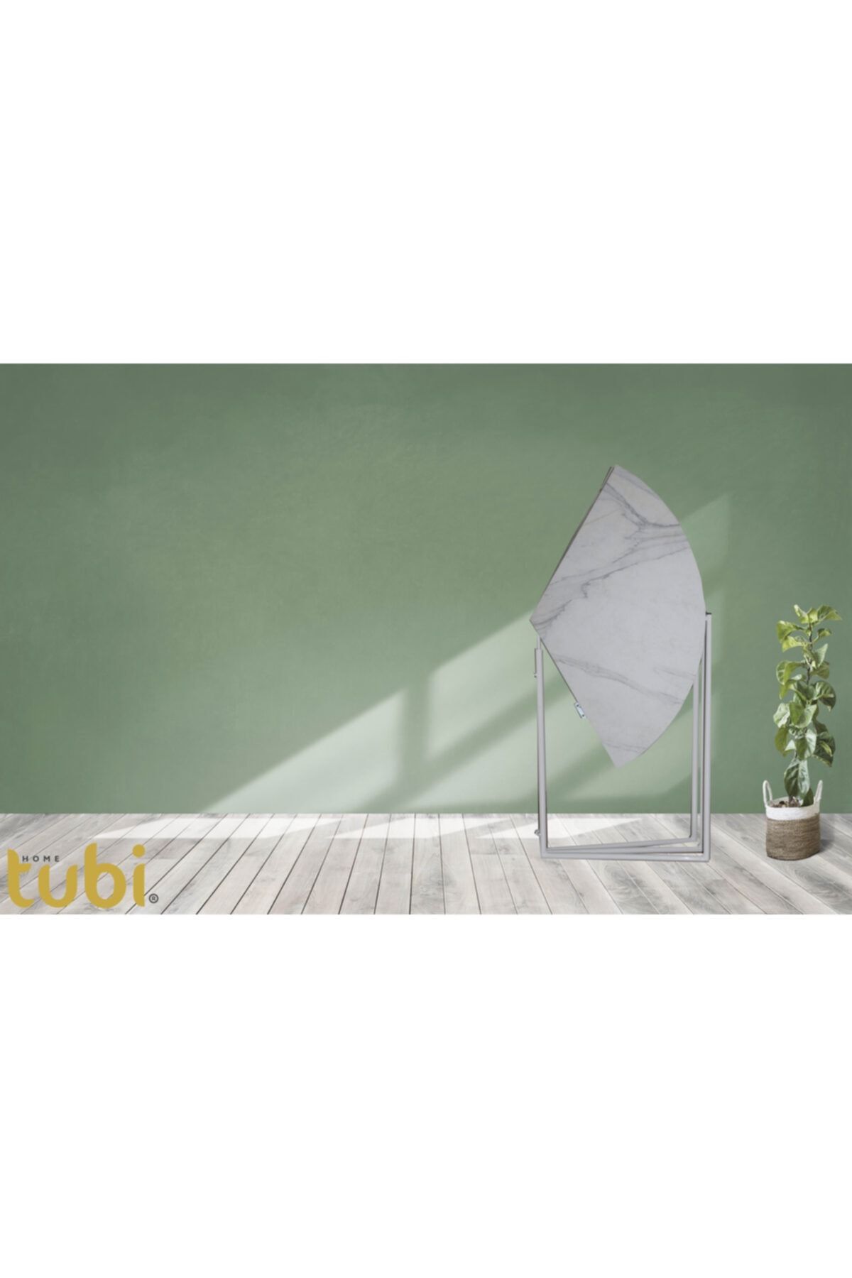 tubihome Mermer Desen 100 Cm Katlanabilir Yemek Masası