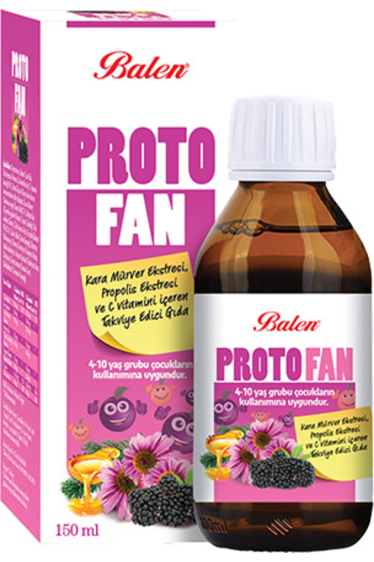 Balen Orjinal Protofan Kara Mürver Ekst, Propolis Ekst. Ve C Vitamini Içeren Takviye Edici Gıda