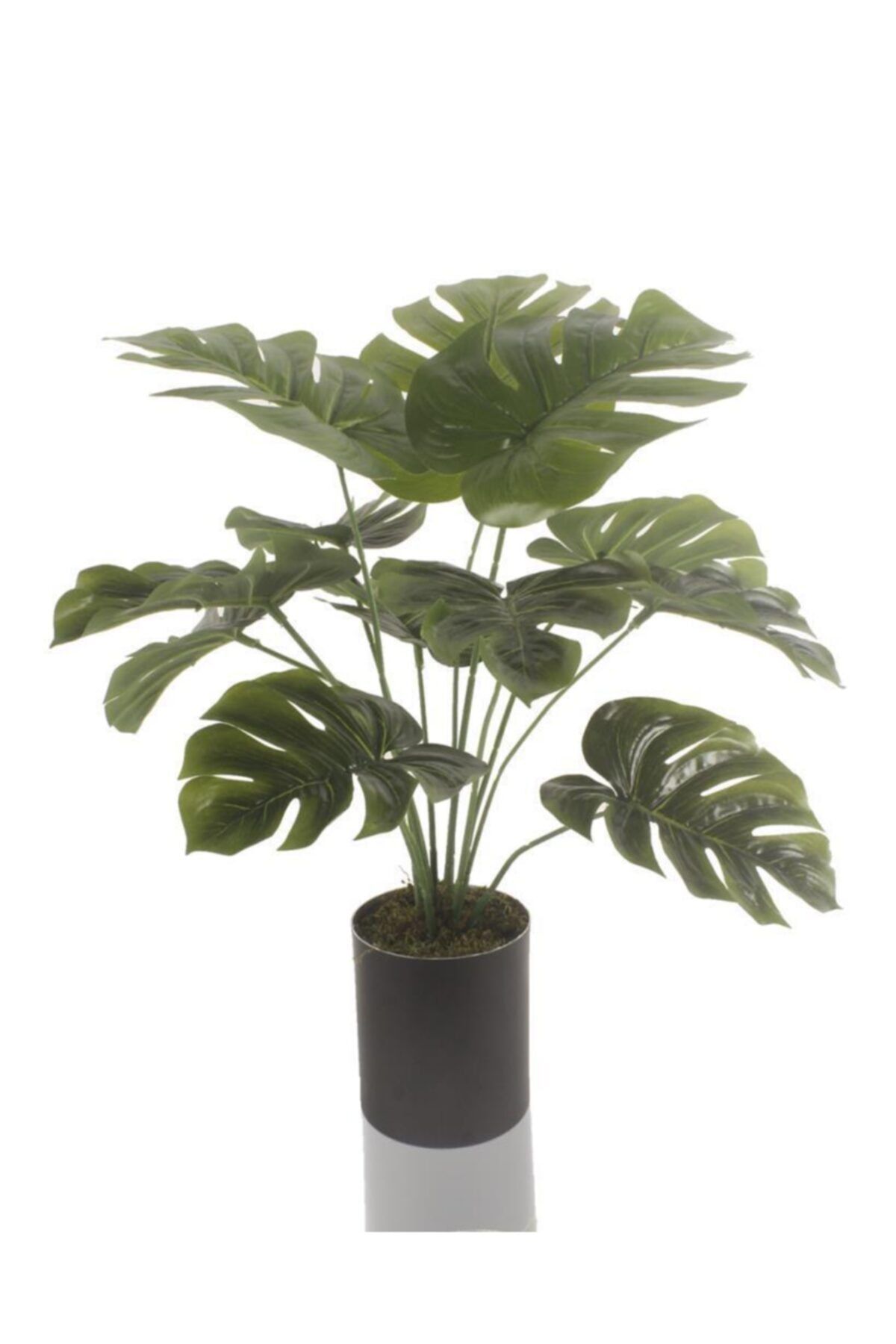 Nettenevime Yapay Çiçek Monstera Deve Tabanı Siyah Saksılı Salon Çiçeği 12 Yaprak