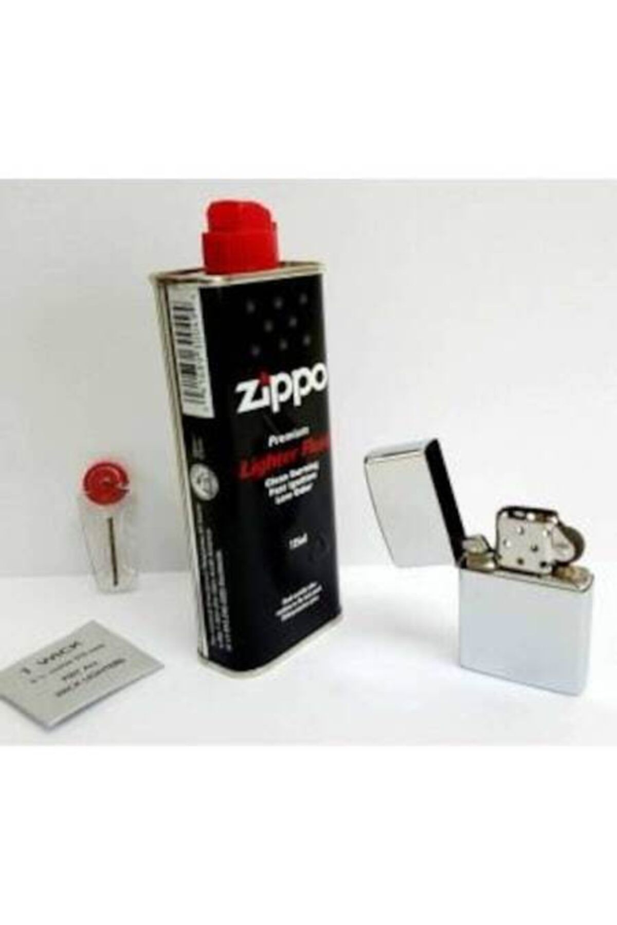Zippo Benzin Taşı Ve Çakmak 3'lü Set (gümüş)