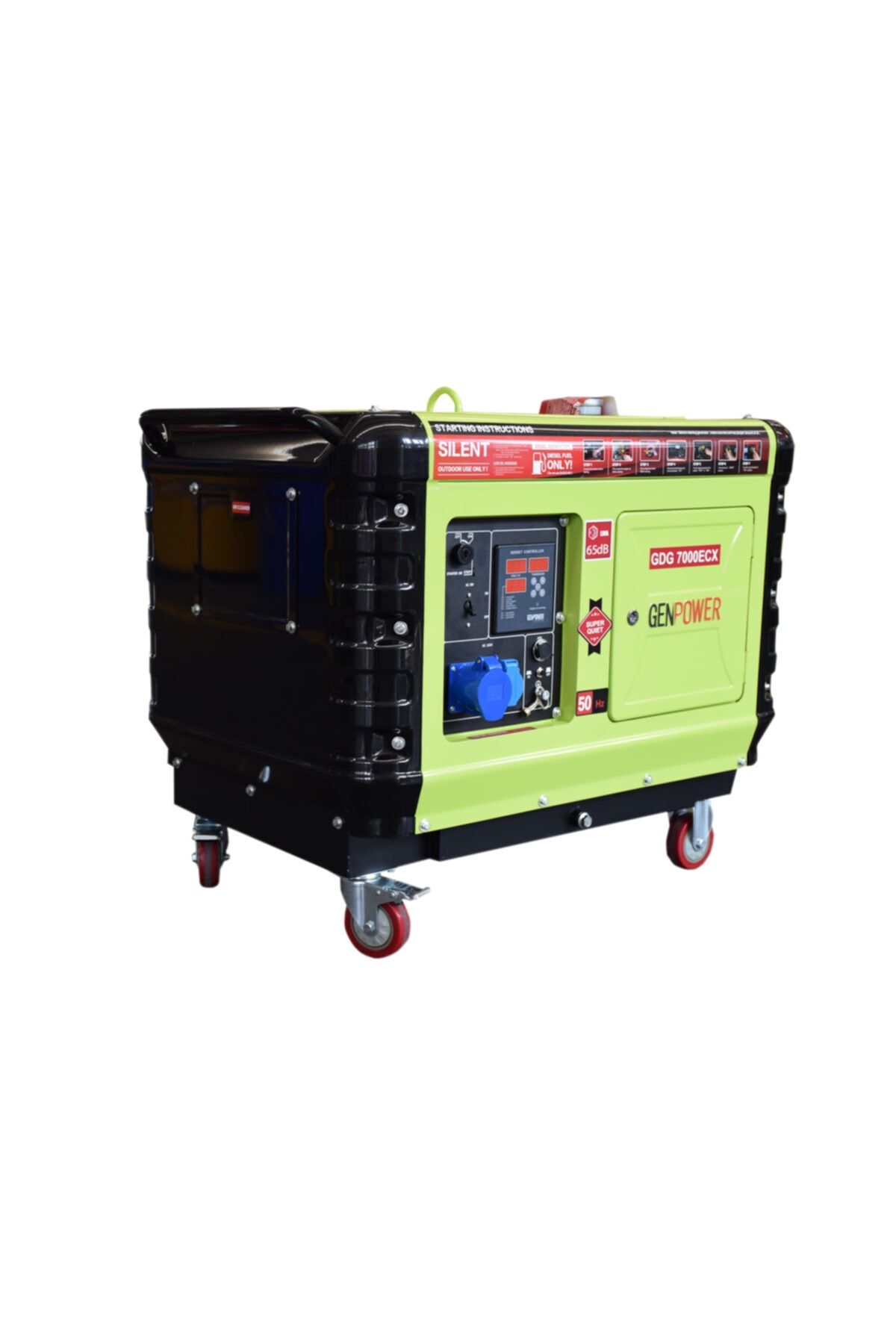 GenPower Gdg 7000 Ecx 7 Kva Marşlı Süper Sessiz Kabinli Dizel Monofaze Portatif Jeneratör