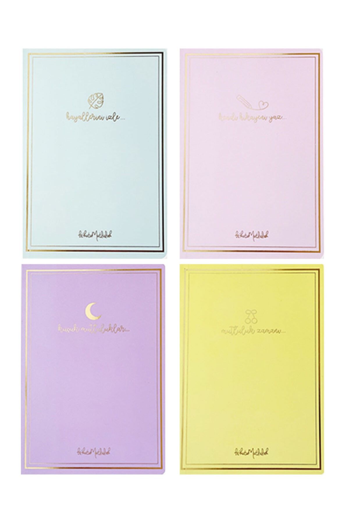 Bikutumutluluk Bullet Journal Noktalı Defter Serisi - 4'lü Pastel Defter Seti