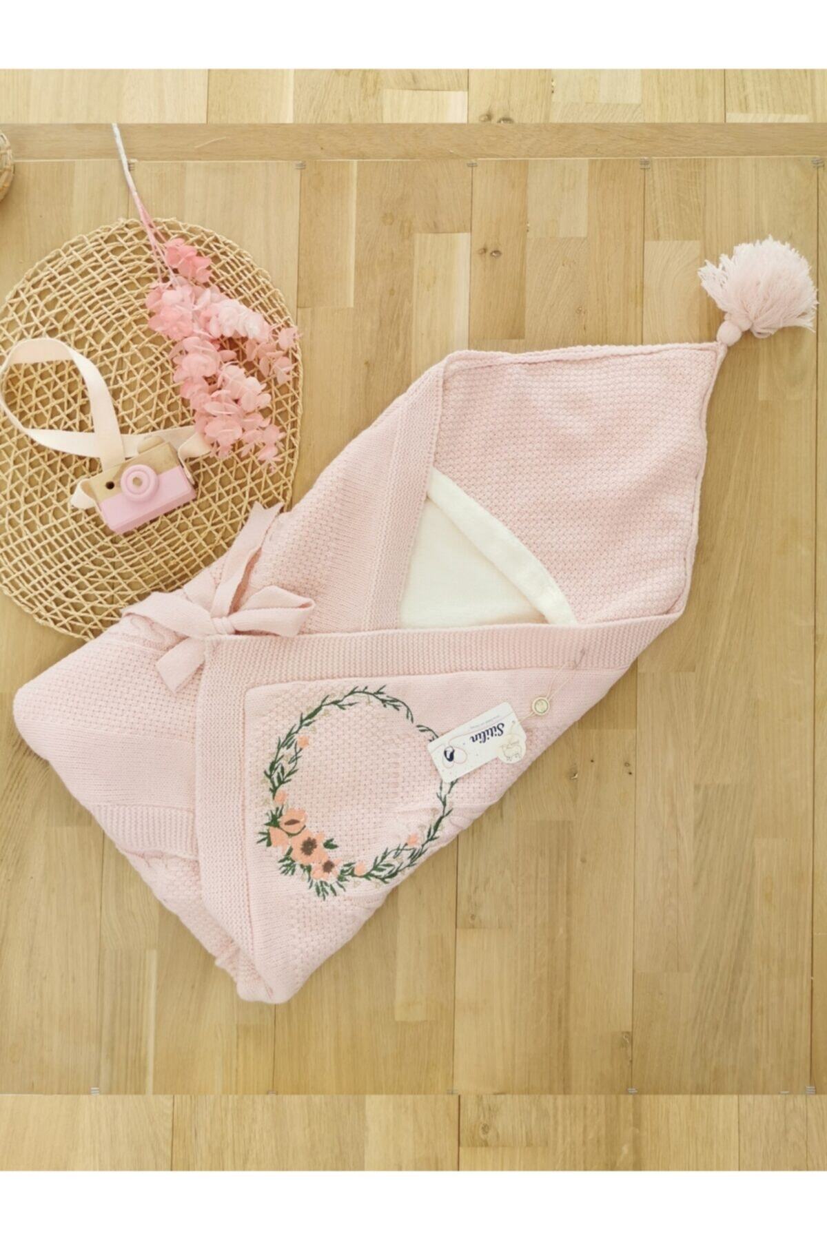 Sitilin Kız Bebek Yünlü Triko Kundak Battaniye