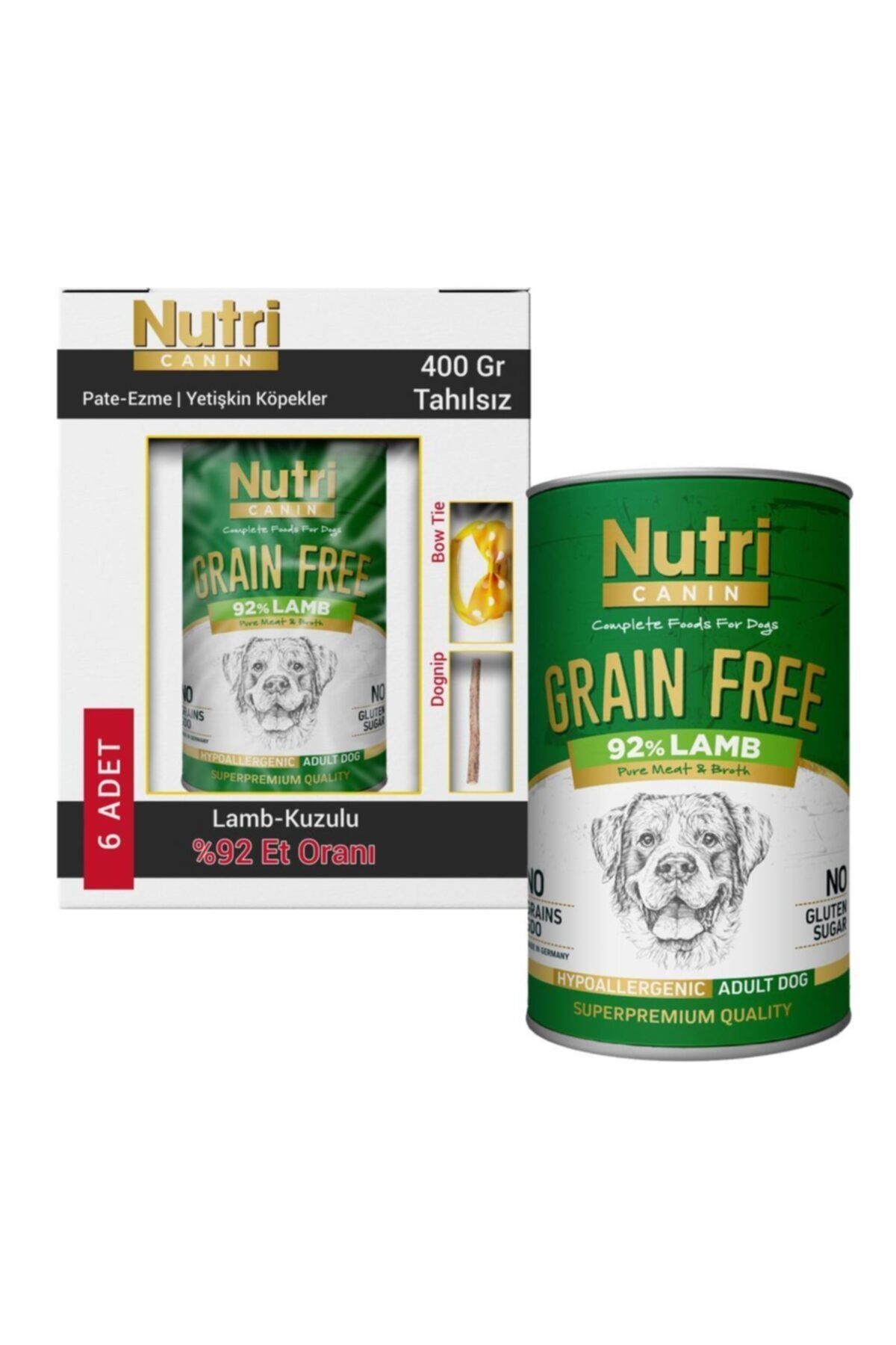 Nutri Canin Tahılsız %92 Kuzu Etli Köpek Konservesi 6x400 gr