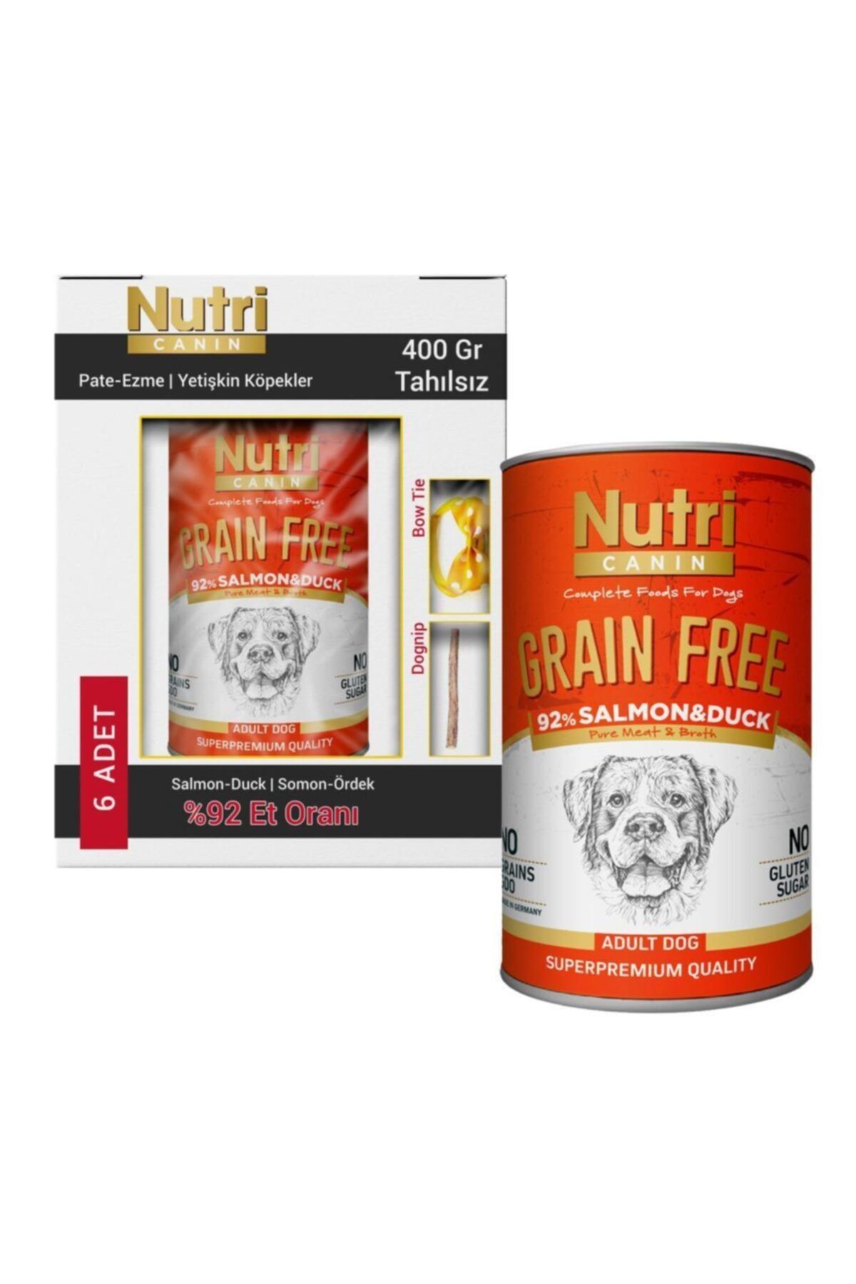Nutri Canin Tahılsız Somon Ve Ördek Köpek Konservesi 6x400 gr