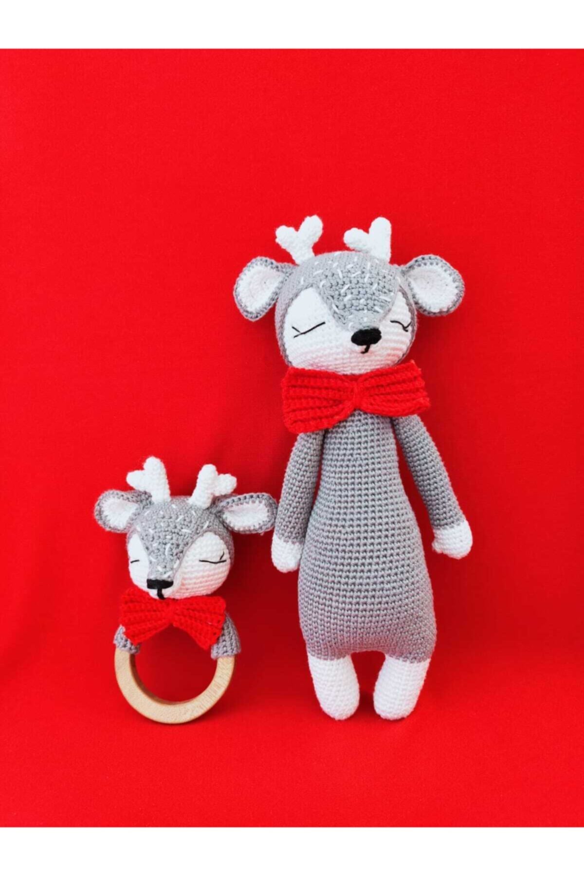 stey oyuncak Amigurumi Geyik Seti 2li