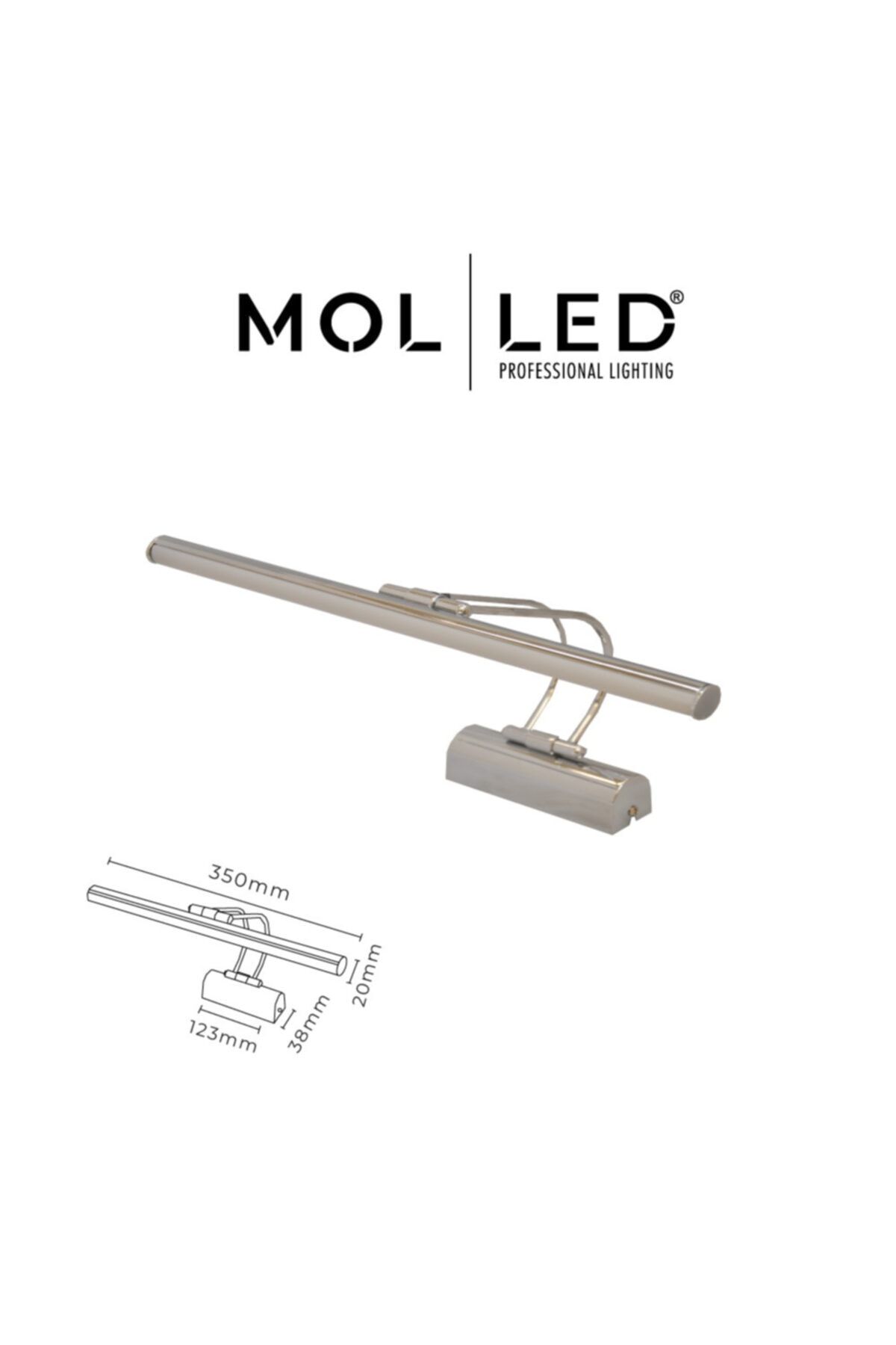 MOLLED Ayna Üstü Led Aplik Resim Aplik Krom Renk Dekoratif 6 Watt
