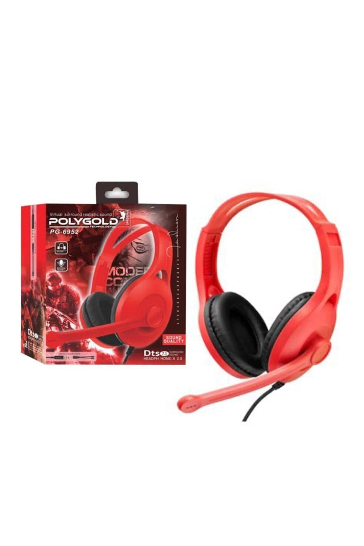 POLYGOLD Mikrofonlu Gaming3.5 mm Jack Surround  Oyuncu Pc Kulaklığı Pg-6952