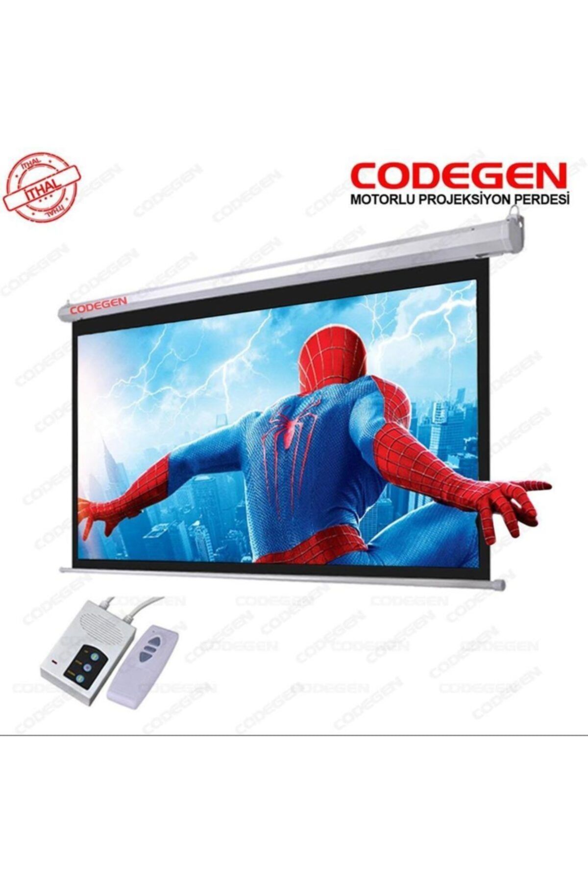 CODEGEN Fex-24 240x200cm Motorlu Elektrikli Uzaktan Kumandalı Fiber Glass Projeksiyon Perdesi