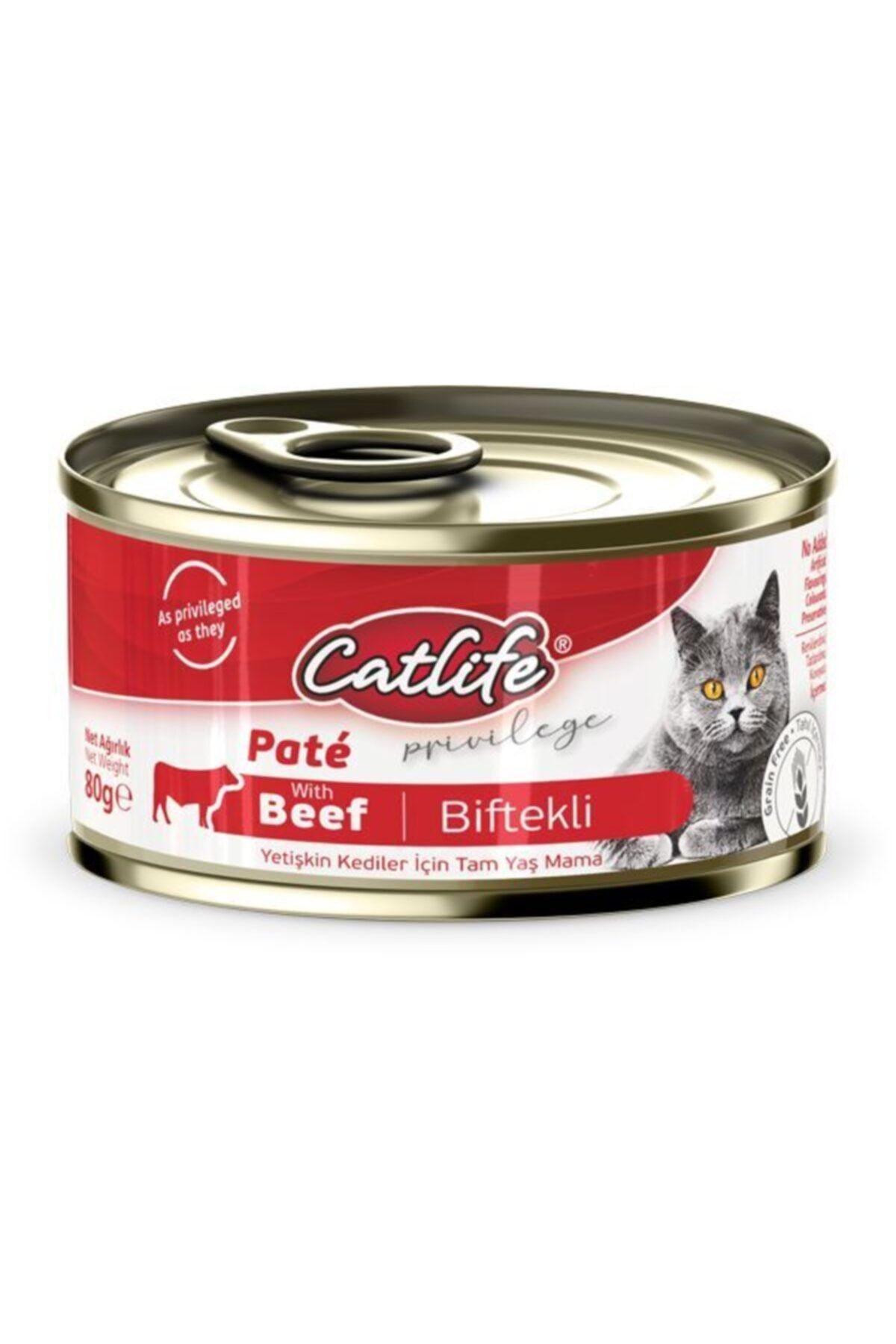 Catlife Pate Yetişkin Biftekli Konserve 80 Gr. 12 Adet