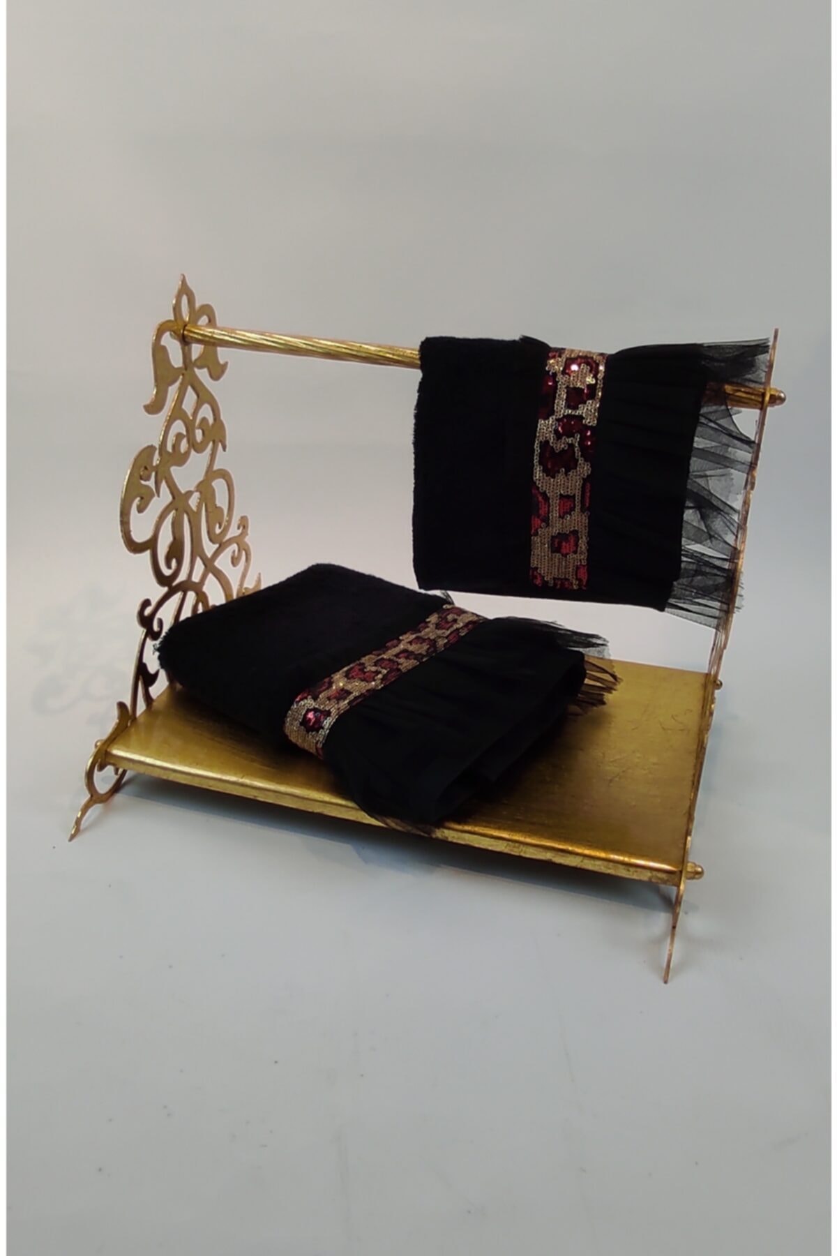AYZE Metal Altın Varaklı Havluluk 30x3x50 cm