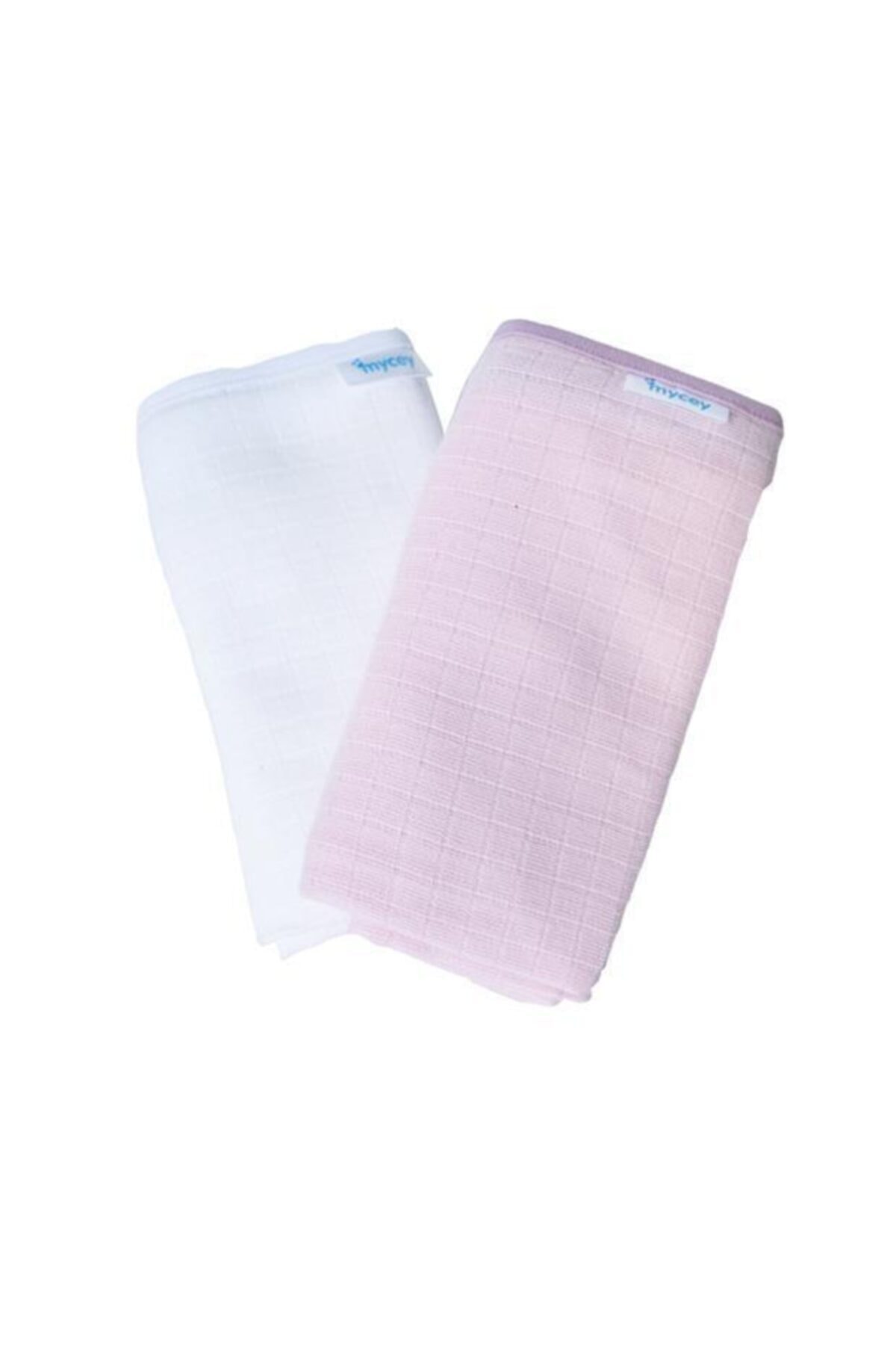 Myday Mycey Çok Amaçlı Örtü Müslin Kumaş 2li Set Pembe-beyaz