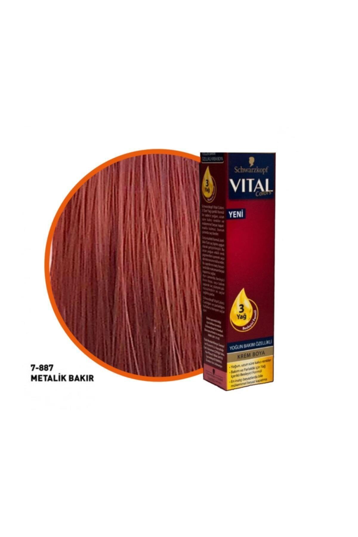 Schwarzkopf Vital Colors Krem Boya 7-887 - Metalik Bakır