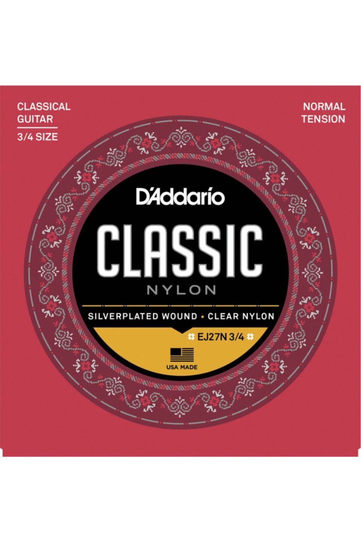 Daddario D'addario Ej27n 3/4 Student Nylon Fractional, Normal Tension Takım Tel 3/4 Klasik Gitar Teli
