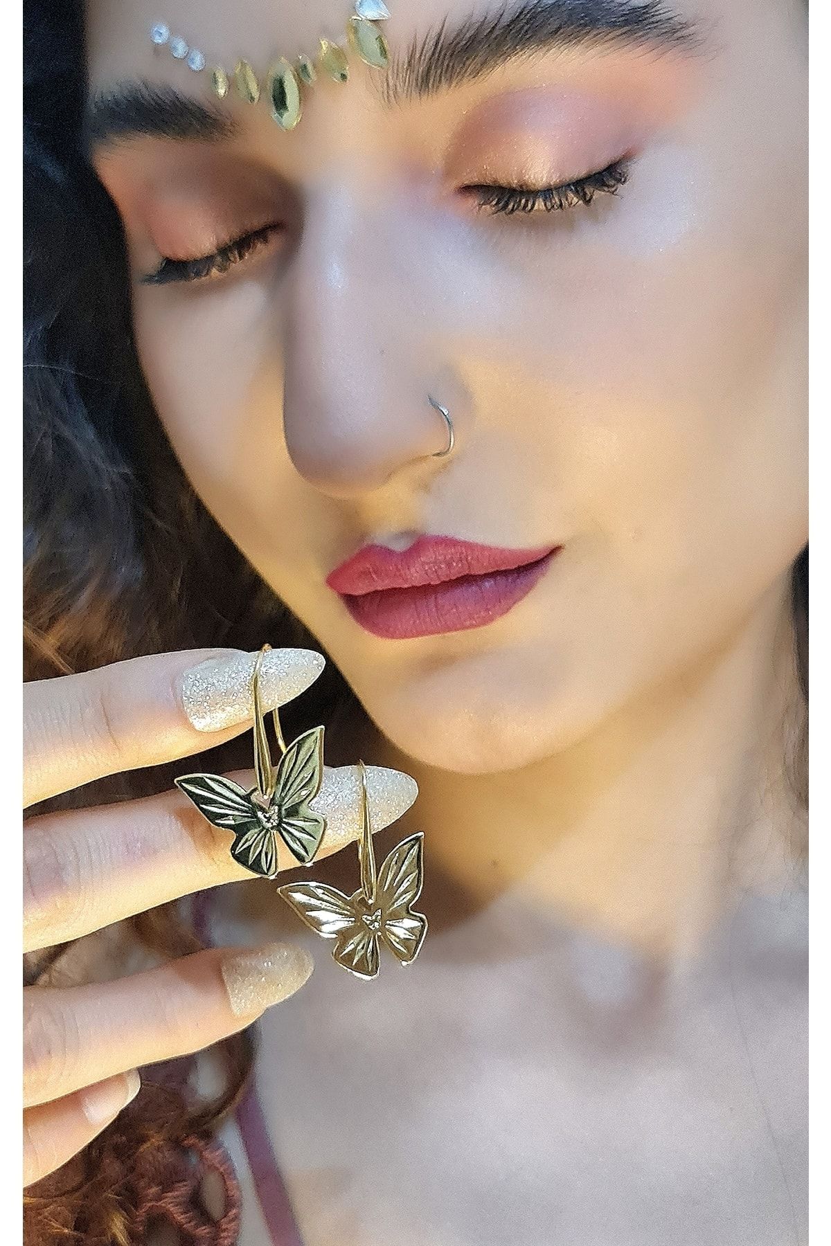 24k gold deals butterfly earrings