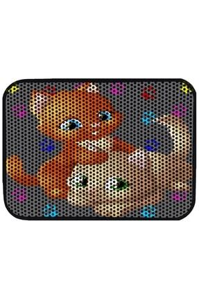 Elekli Desenli Kedi Tuvalet Önü Paspası 60 X 45 Cm Pati Kediler Image 0