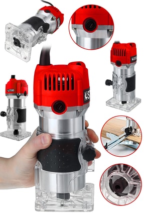 Alman 3000 Watt 6 Kademe Devir Ayarlı Formika Traşlama Freze Makinesi 6 Mm Pens Image 1