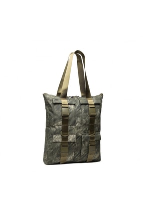 Canvas Pocket Printed Tote Olive Omuz Çantası Ba6378-395 Image 0