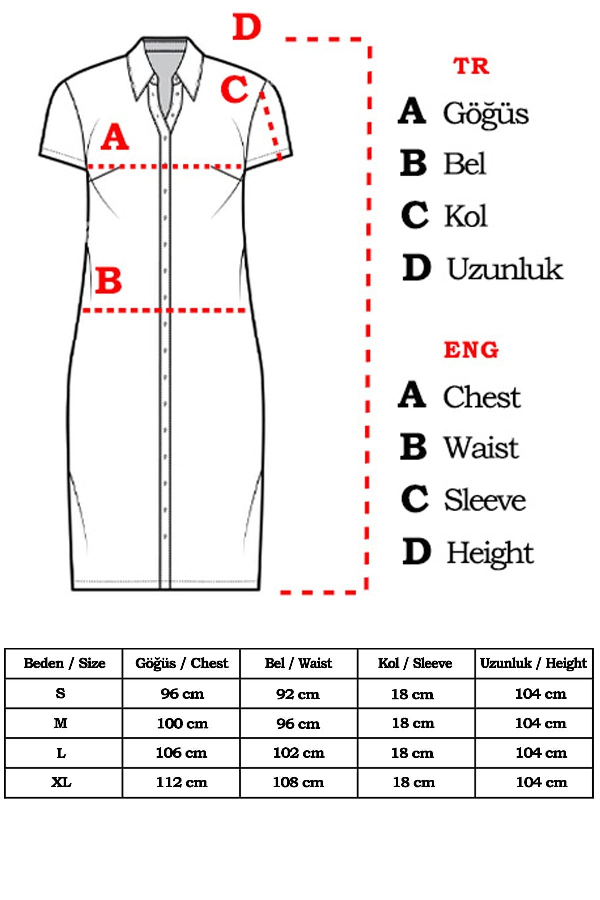 Kadın İndigo Beli Kemerli Kısa Kol Gömlek Elbise ARM-19Y001068