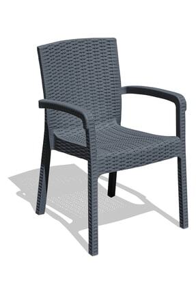 Trend Lüx Rattan Koltuk Bahçe Koltuğu Balkon Bahçe Teras Sandalye Antrasit 1 Adet Image 0
