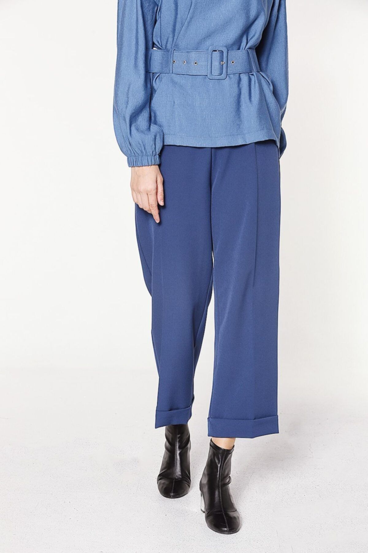 ALLDAY Indigo Duble Paça Lastikli Pantolon