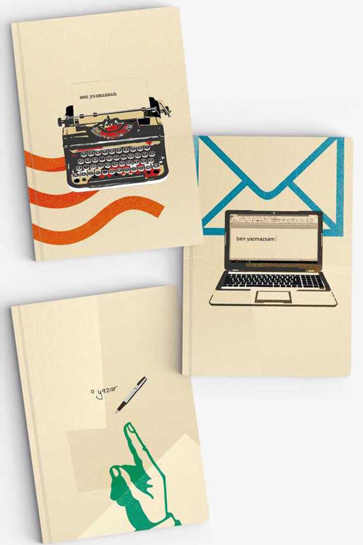 Bazen Defter Yazar Üçlü Defter Seti