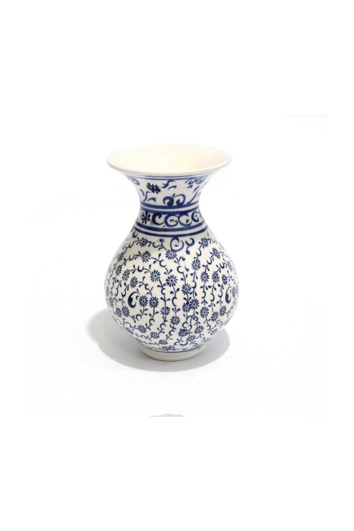 Çini Haliç Desen Boy 15 Cm Kandil Vazo ( Geniş Ağızlı )