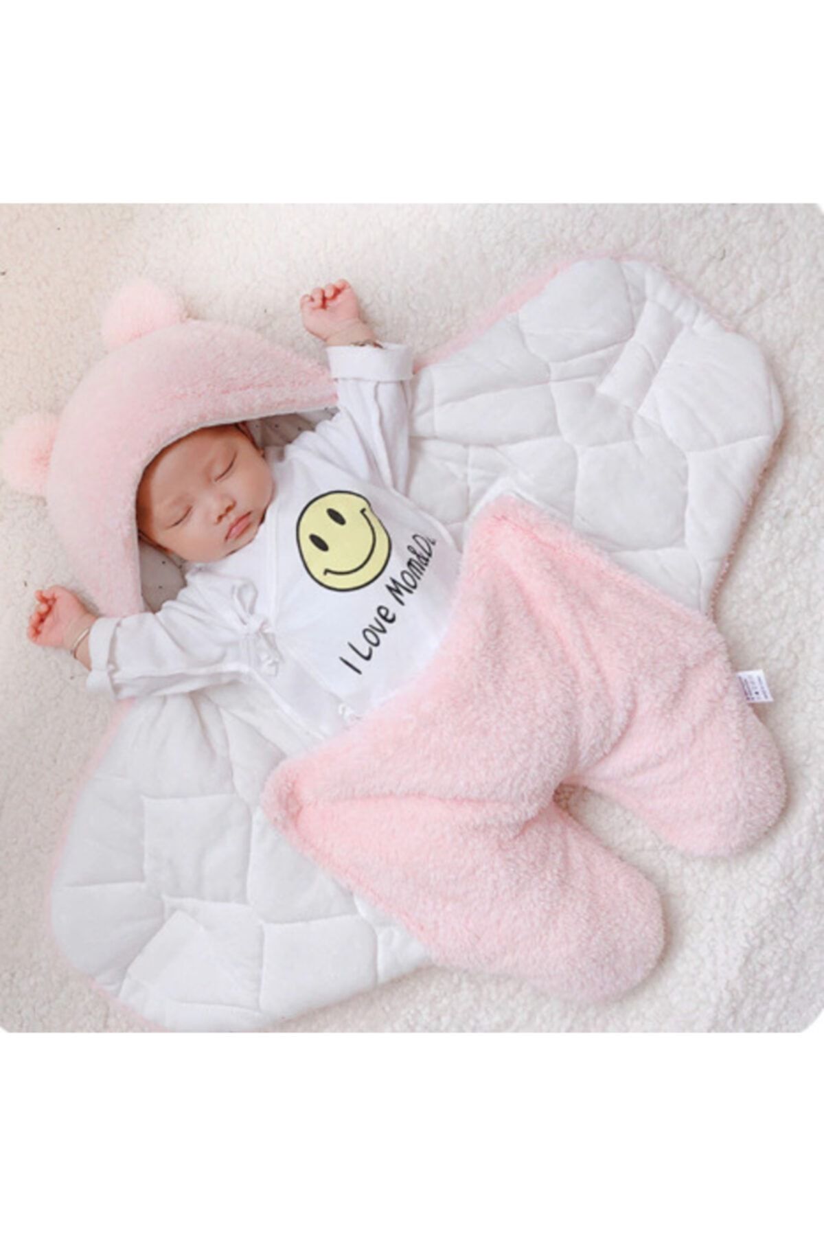 4 baby bebek kundak battaniye yumusak polar kumas ayakli sapkali 0 1 yas fiyati yorumlari trendyol