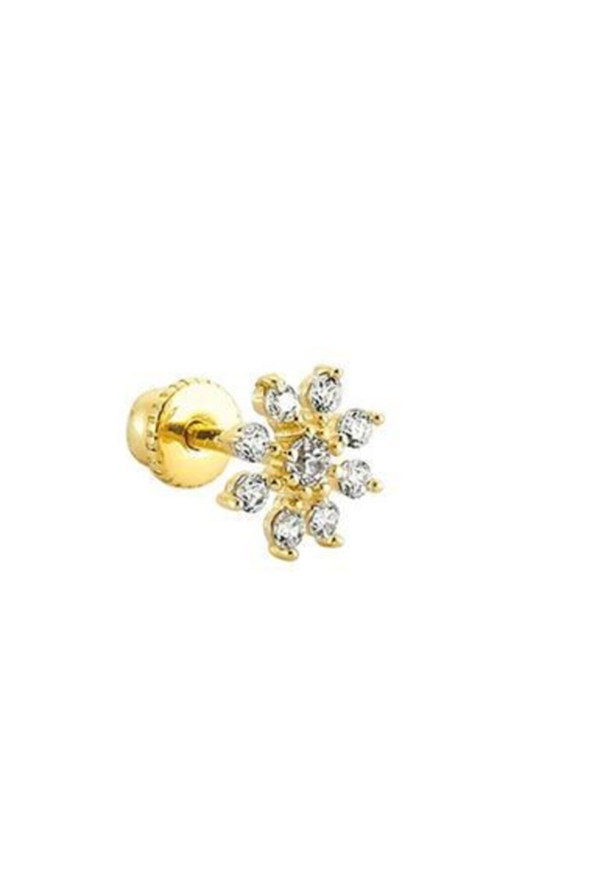 Safir Kuyumculuk Minimal Altın Piercing / Tragus Küpe Kl11074