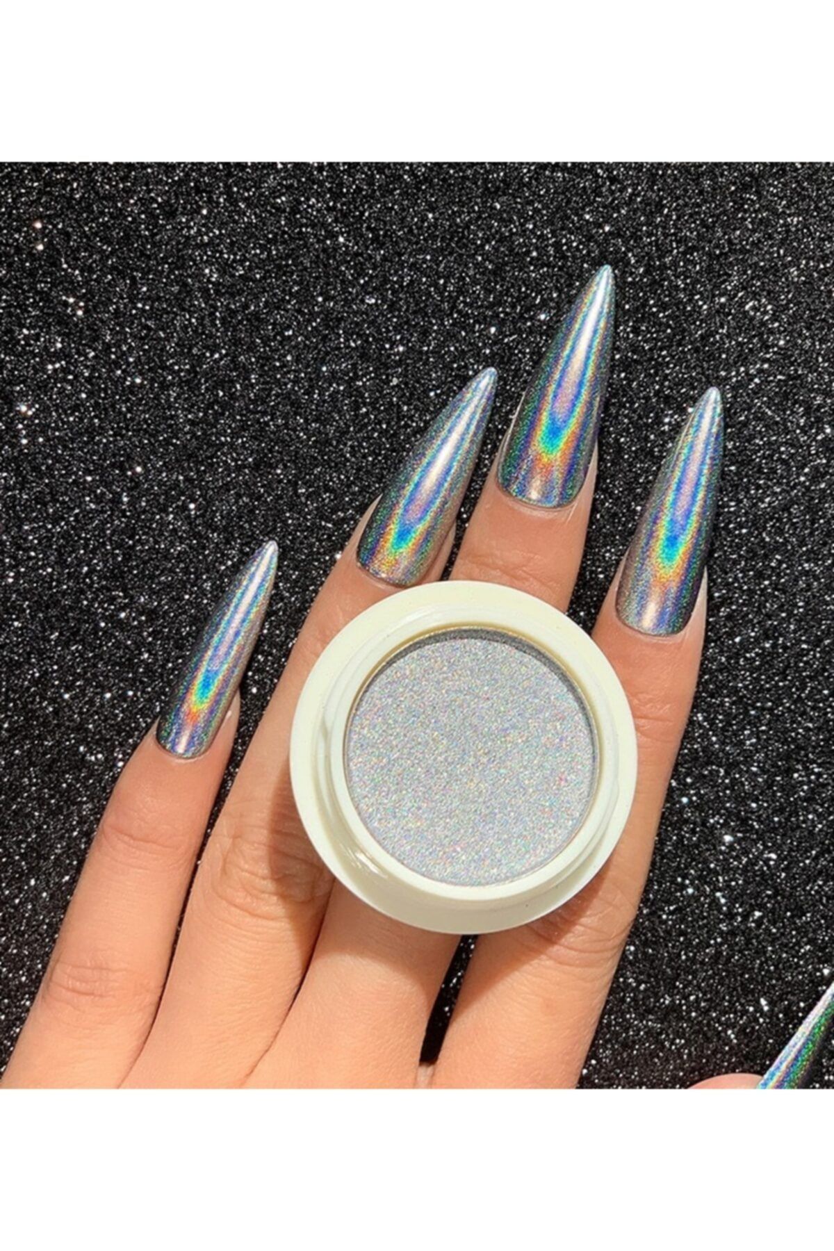 Venalisa Holografik Ayna Tozu Protez Tırnak Nail Art Silver