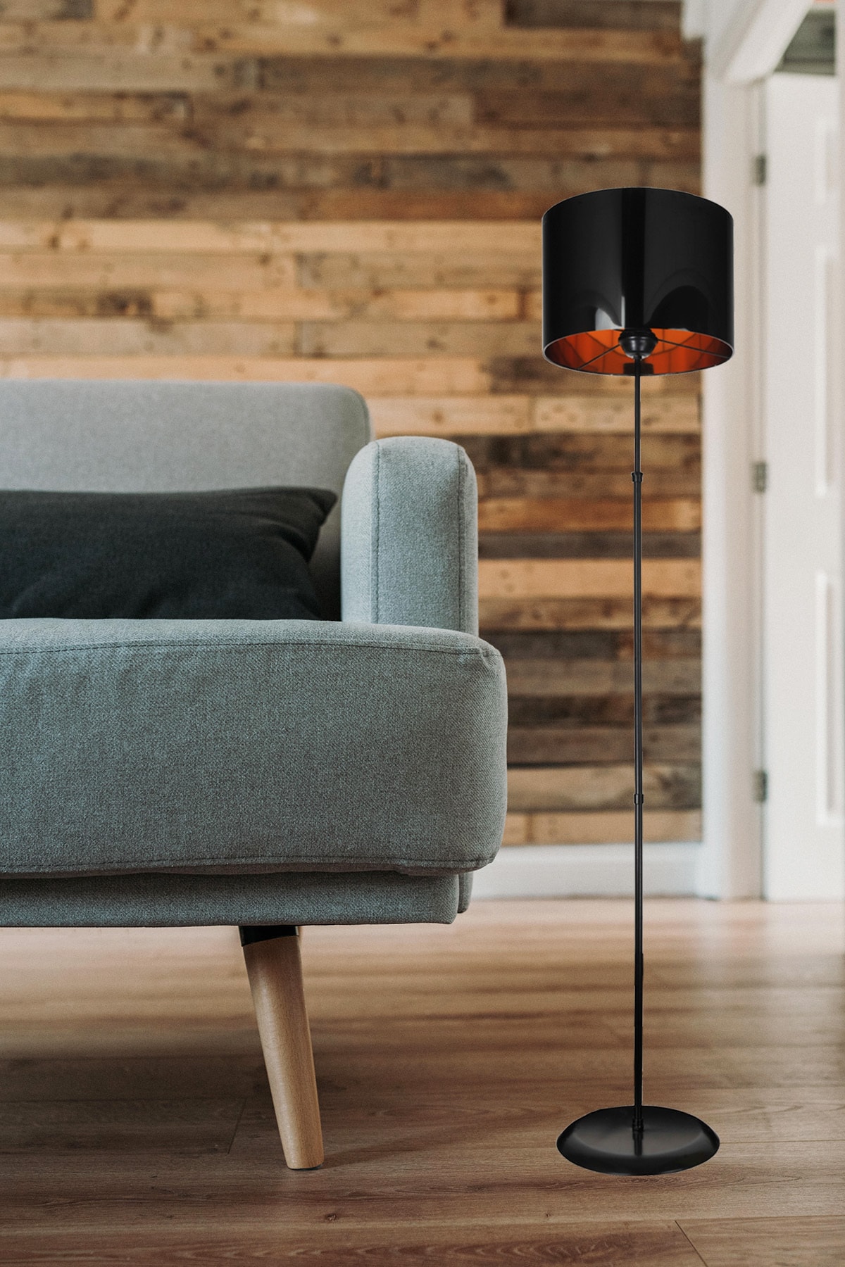 VENON Güven Avize Lambader Pled Siyah(SİLİNDİR ALTIN ŞAPKA) 0050217