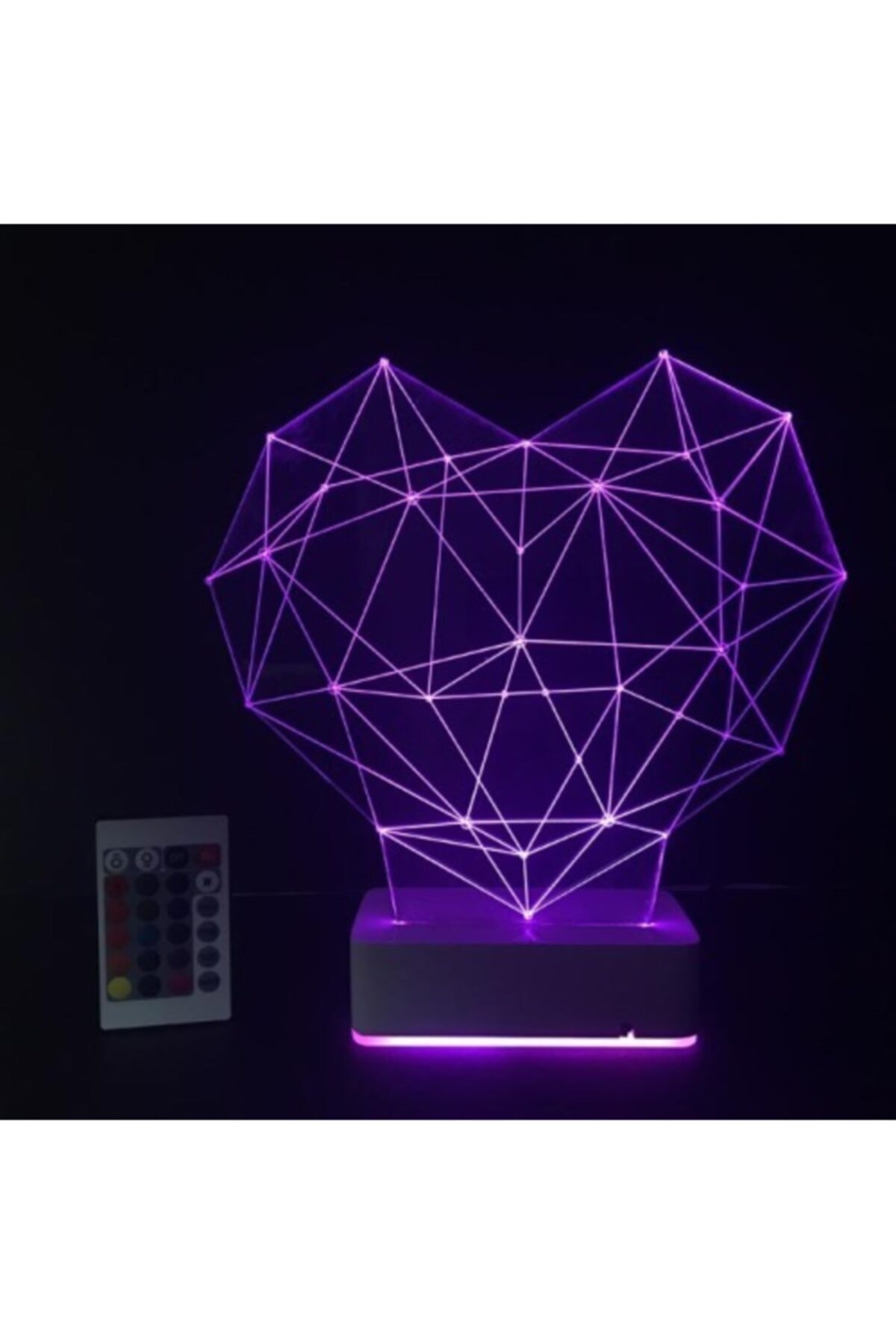Modiwa Design Aşk - Vektörel Kalp Tasarım 3d 16 Renk Gece Lambası