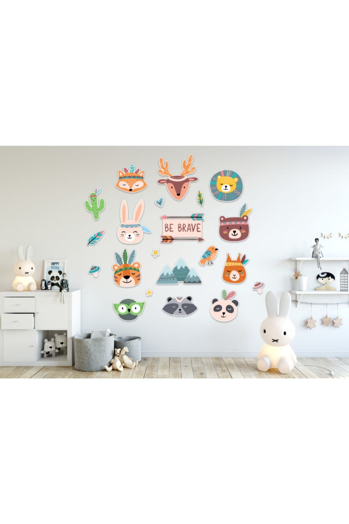 Fs Ahşap Scandinavian Animals Duvar Süs Seti