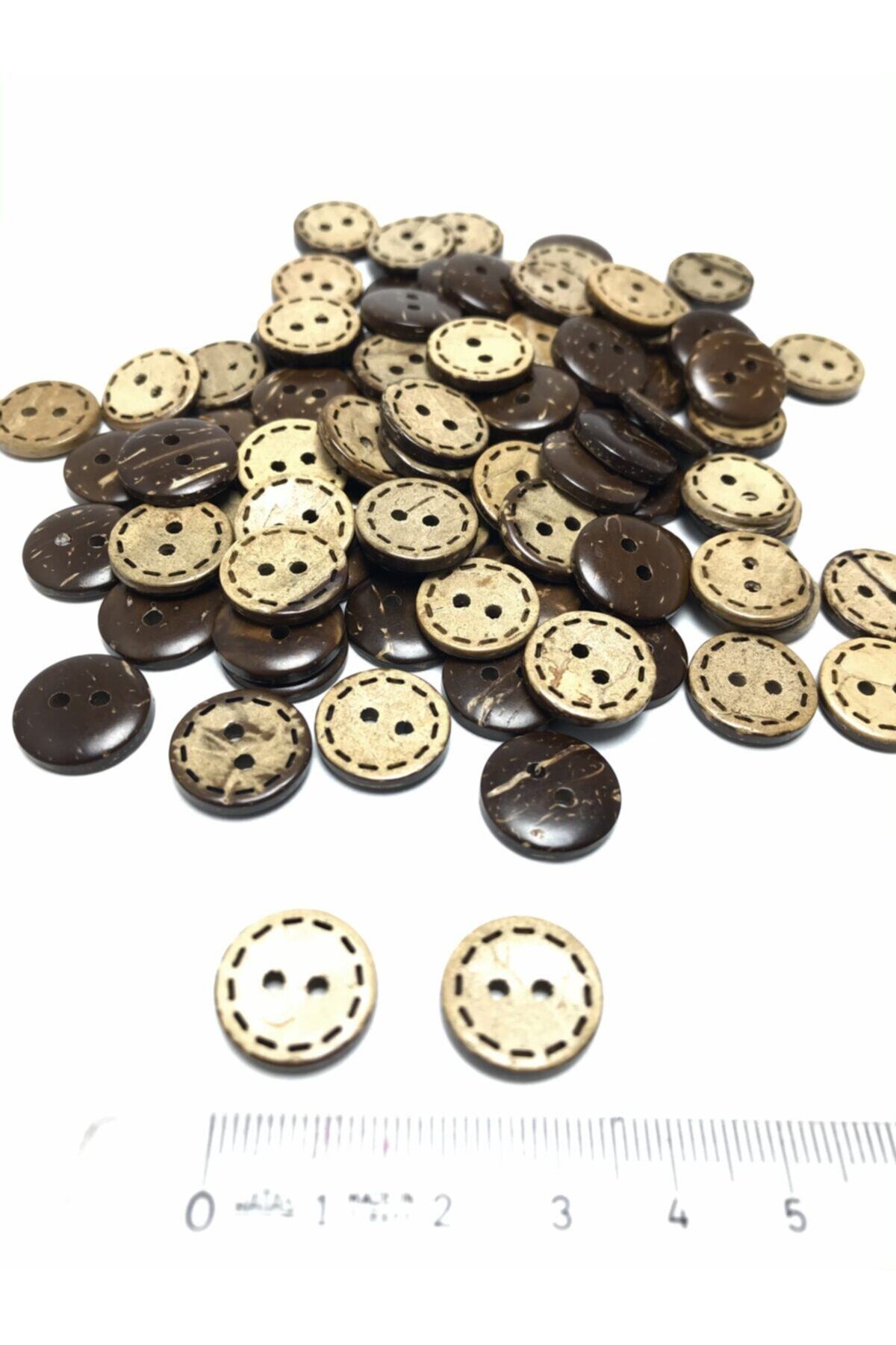 ÇiçekTuhafiye Kokanat Düğme Ahşap Düğme 1.5cm 15 Adet