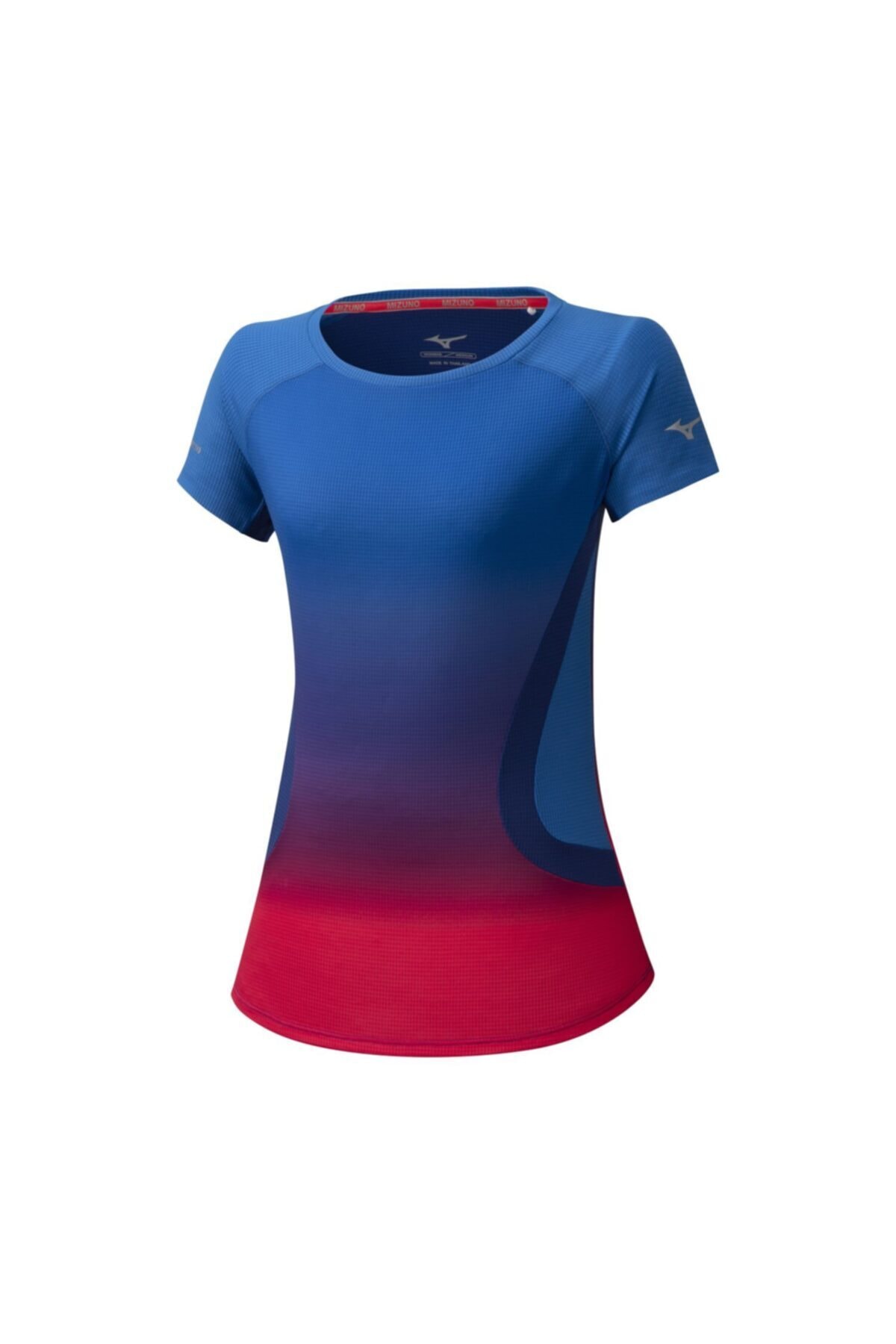 MIZUNO Aero Kadın T-shirt Mavi Kırmızı