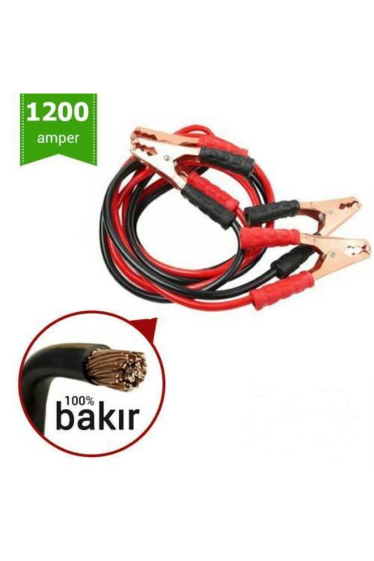 Araç Destek Akü Takviye Şarj Kablosu 1200 Amper Çantalı 2 Metre
