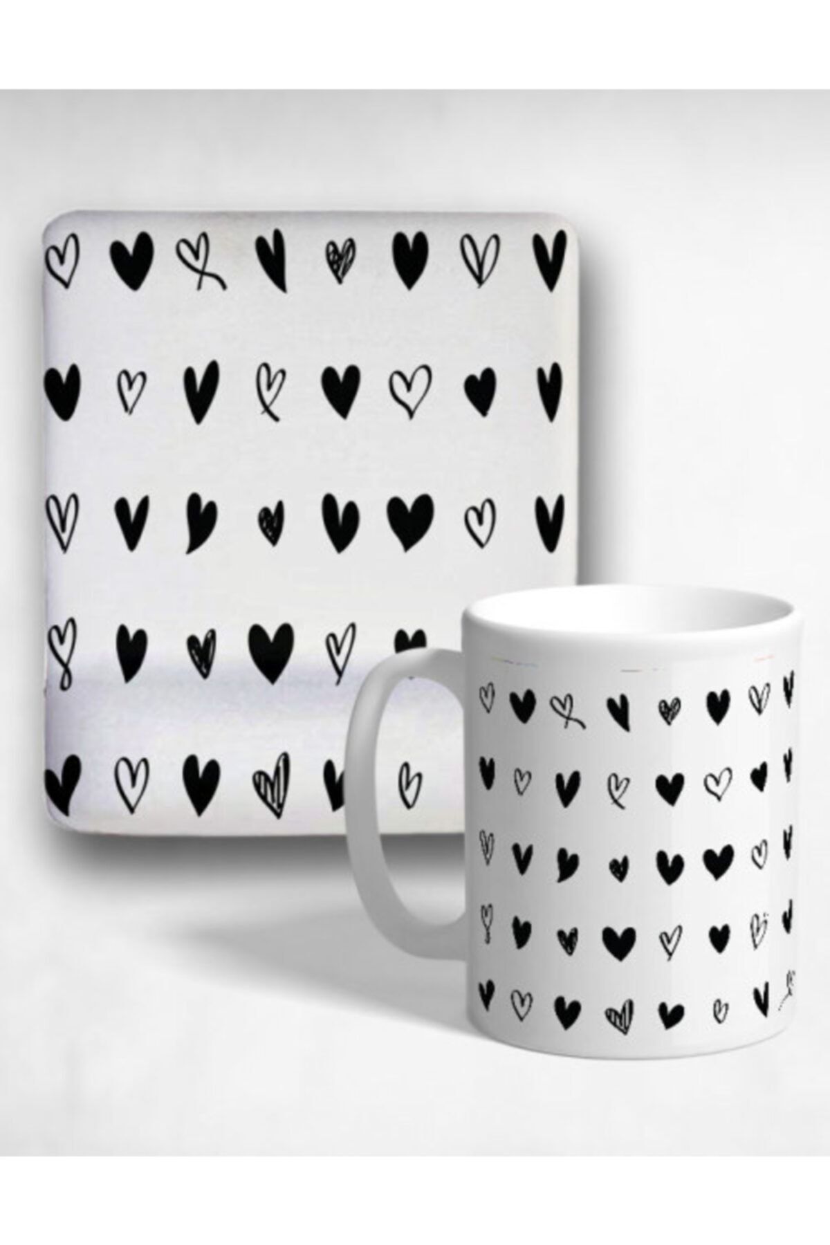 Onartem Hearts Bilek Destekli Mouse Pad Ve Kupa Bardak Seti