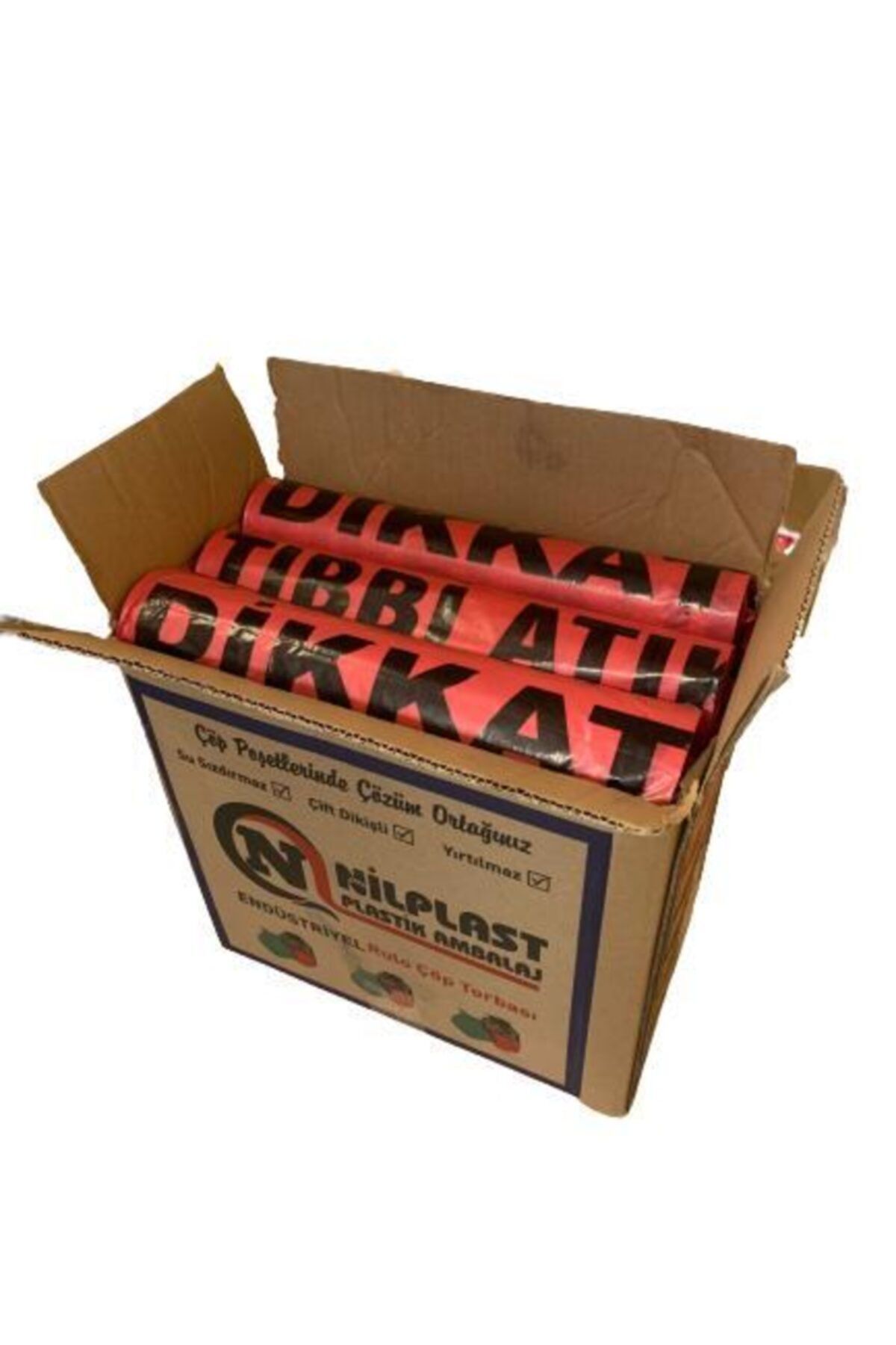 NİLPLAST 80x110 Cm Tıbbi Atık Poşeti 800 Gr (10'lu Koli / 100 Adet)