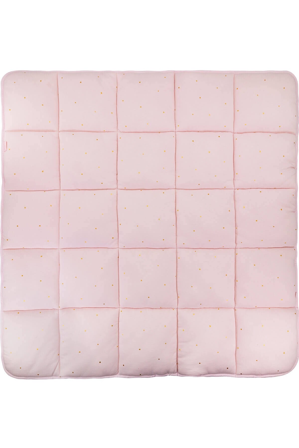 Uygun Bebe Bebek Emekleme Minderi Oyun Matı 100x100 Cm Pembe Yaldızlı Puantiyeli