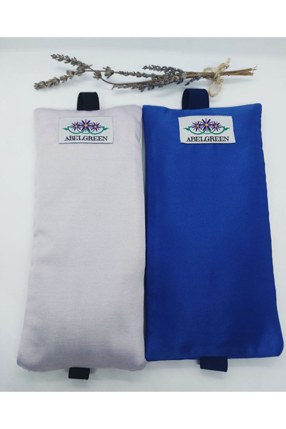ABELGREEN Lavanta Göz Yastığı-2'li Paket-pamuk Saten -yoga Göz Bandı -aromaterapi (lila Ve Mavi Renk Paketi)