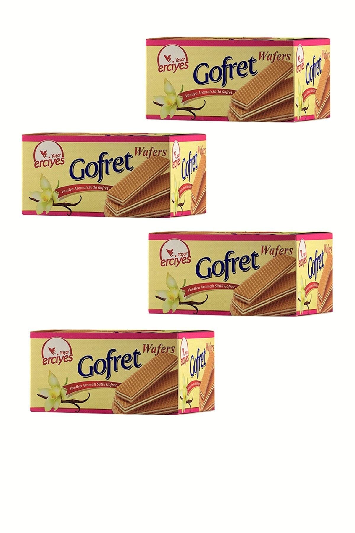 Yaşar Erciyes Vanilya Aromalı Sütlü Gofret 480gr * 4 ( 4 Paket )
