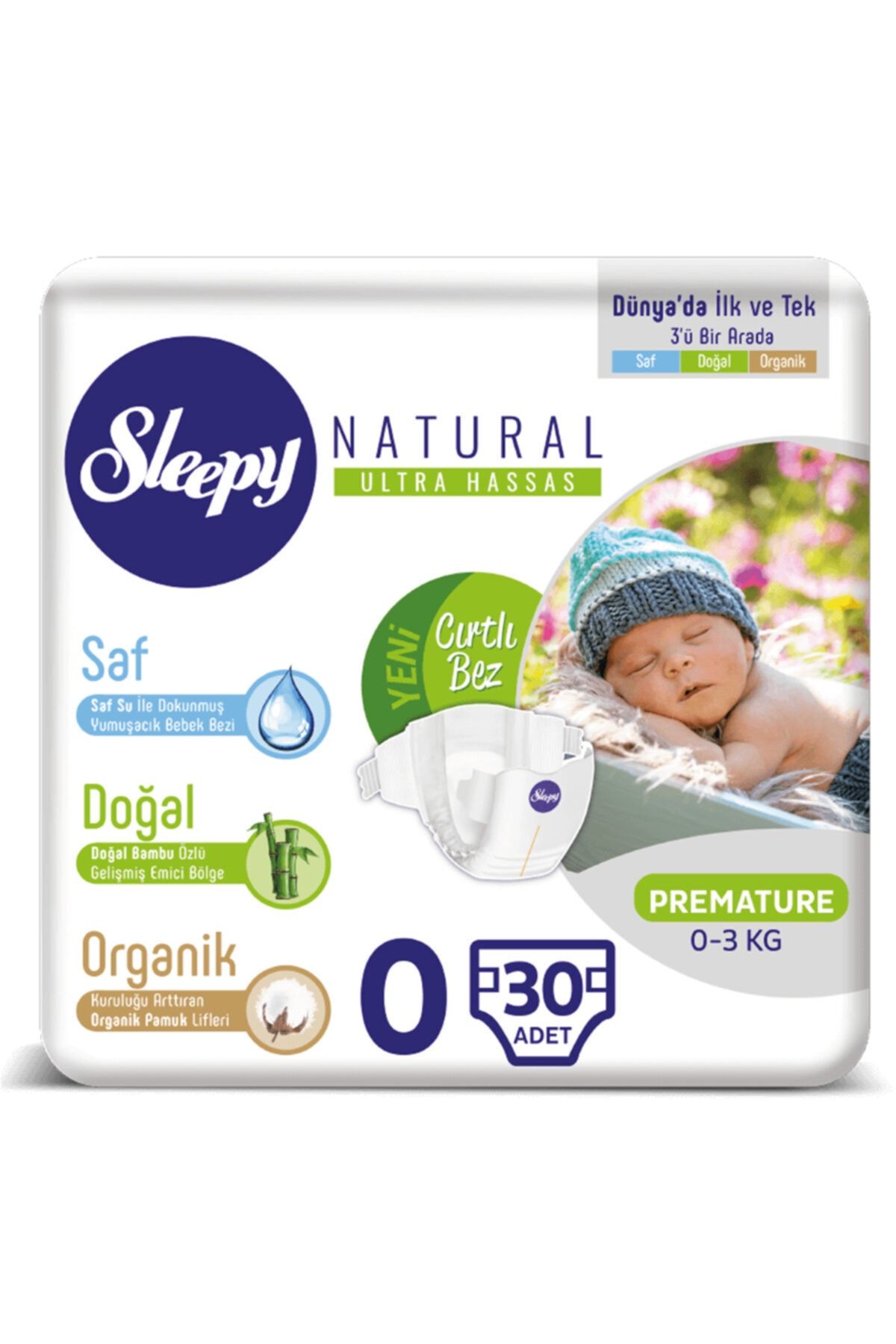 sleepy baby sleepy naturel bebek bezi premature 0 numara beden 0 3 kg 30 lu fiyati yorumlari trendyol
